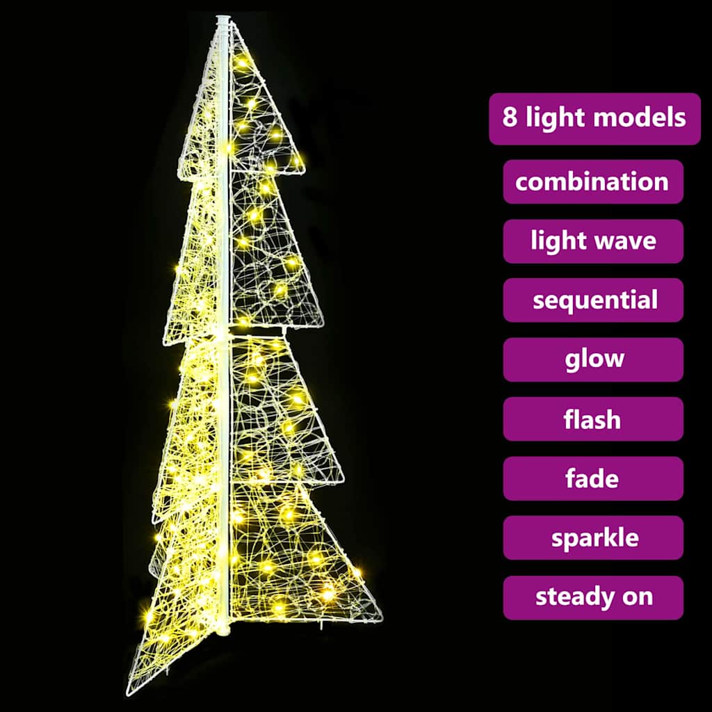 Weihnachtsbaum 100 LEDs Warmes Weiß 120 cm Acryl