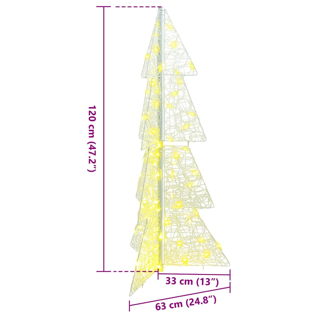 Weihnachtsbaum 100 LEDs Warmes Weiß 120 cm Acryl