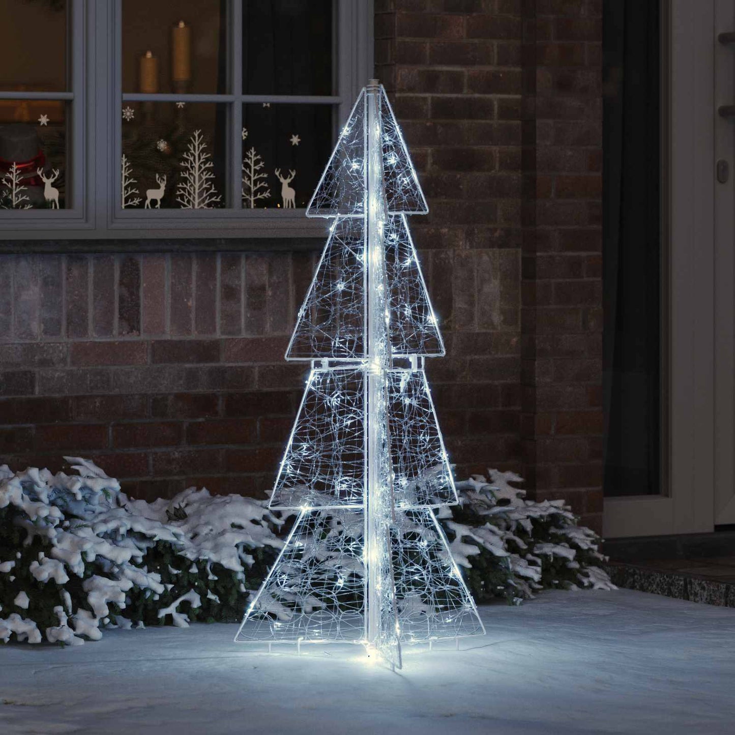 Weihnachtsbaum 100 LEDs Kaltweiß 120 cm Acryl