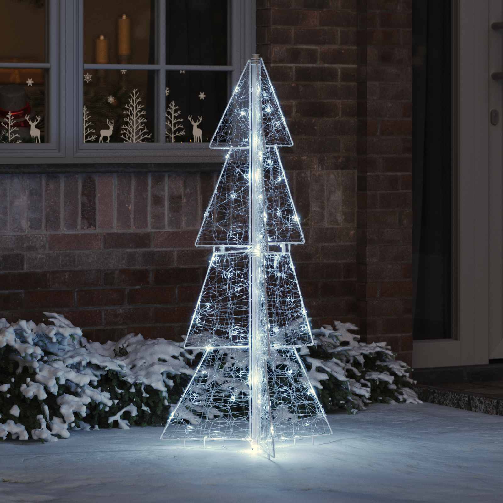 Weihnachtsbaum 100 LEDs Kaltweiß 120 cm Acryl