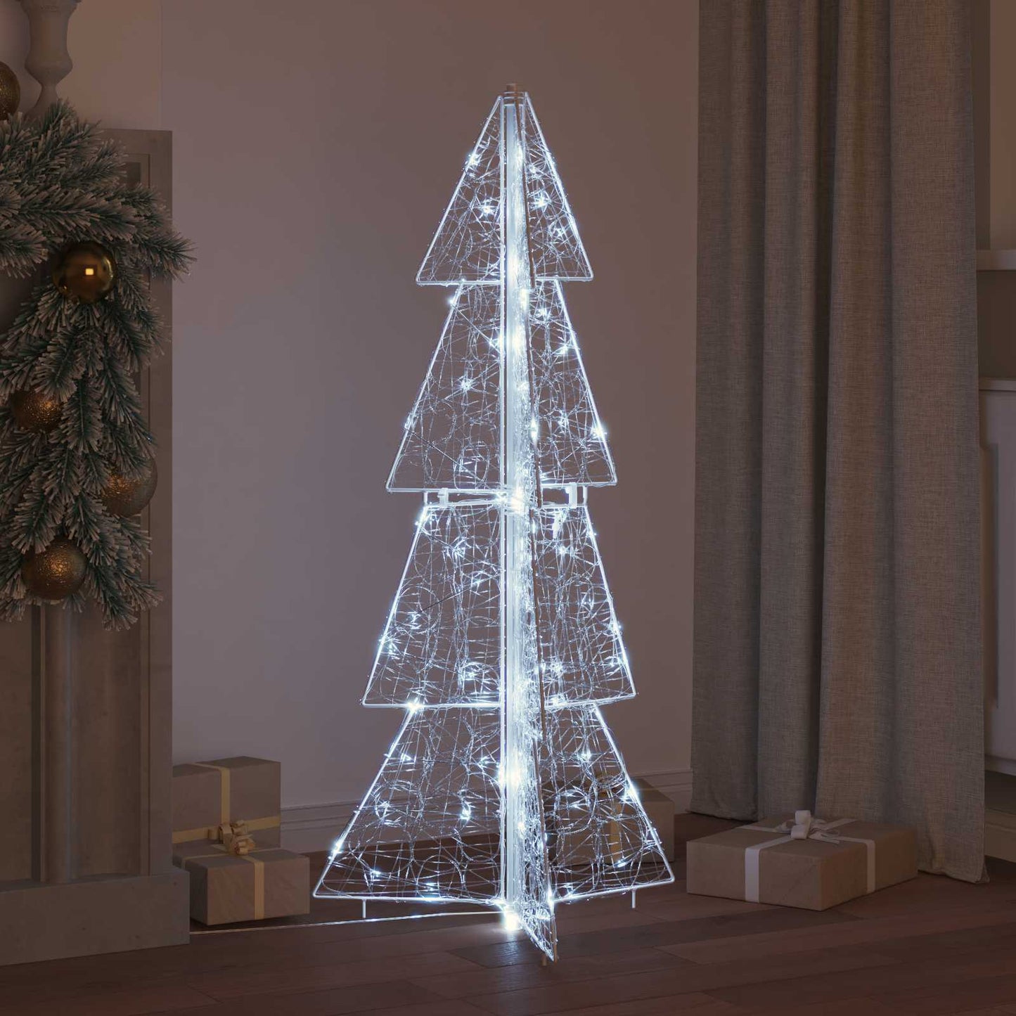 Weihnachtsbaum 100 LEDs Kaltweiß 120 cm Acryl