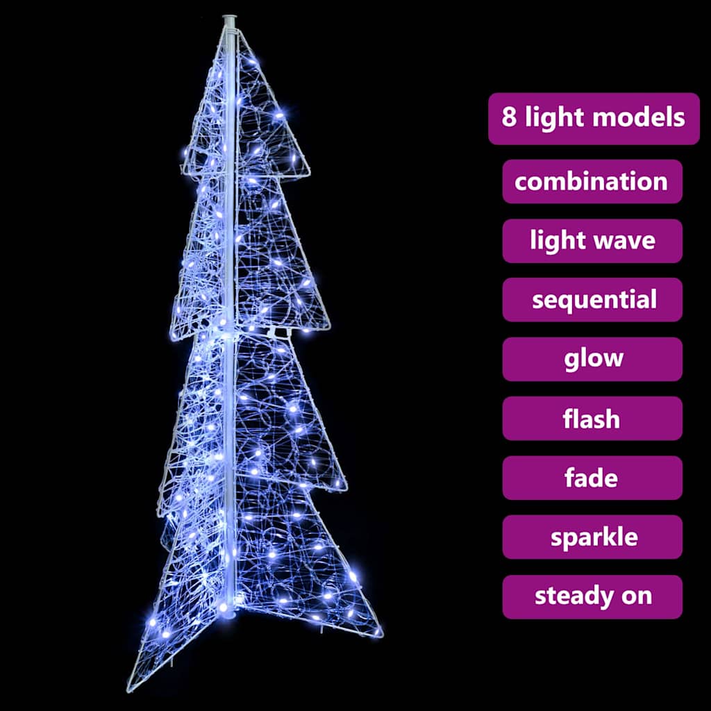 Weihnachtsbaum 100 LEDs Kaltweiß 120 cm Acryl