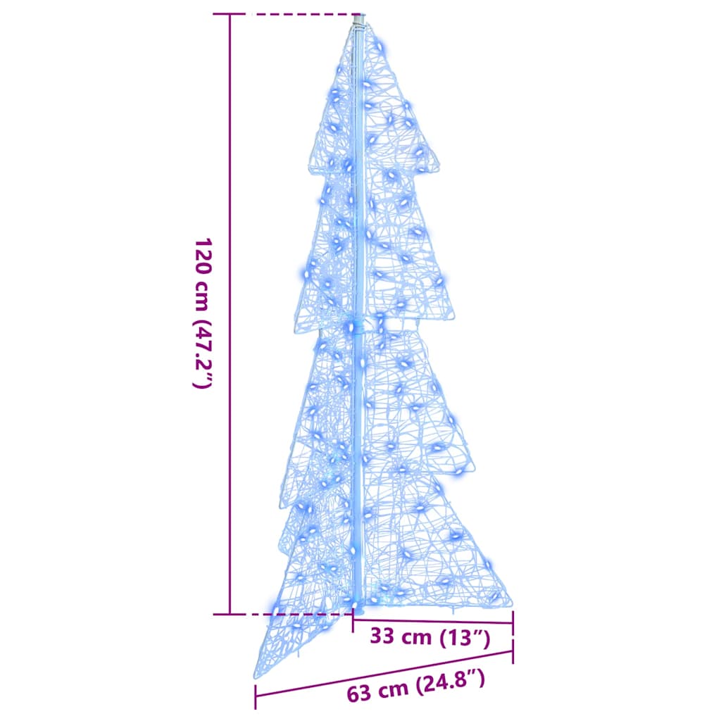 Weihnachtsbaum 100 LEDs Blau 120 cm Acryl