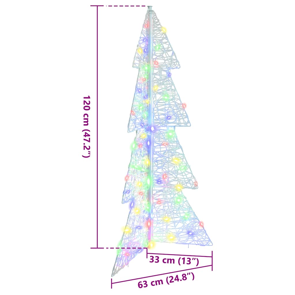 Weihnachtsbaum 100 LEDs Mehrfarbig 120 cm Acryl