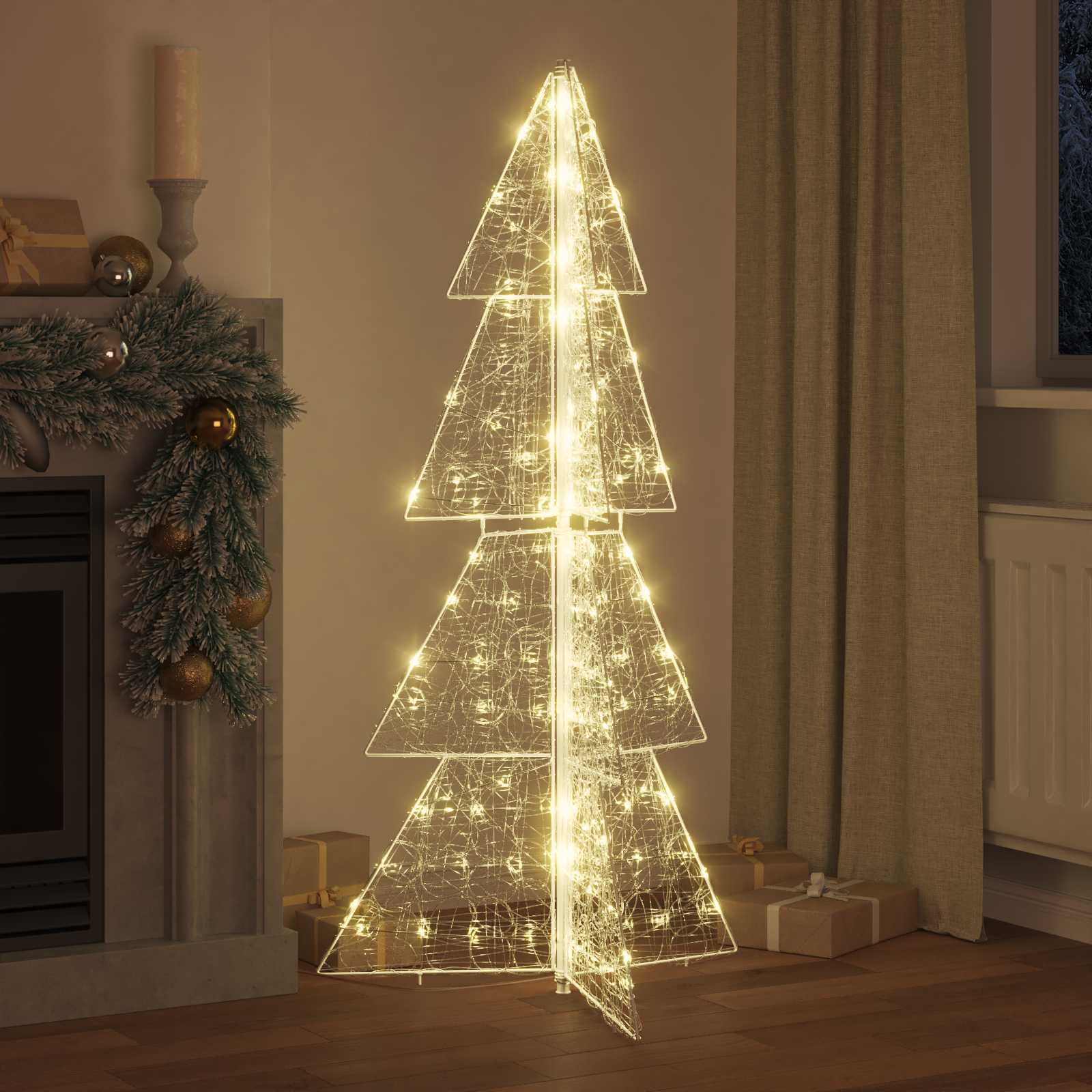 Weihnachtsbaum 160 LEDs Warmes Weiß 150 cm Acryl