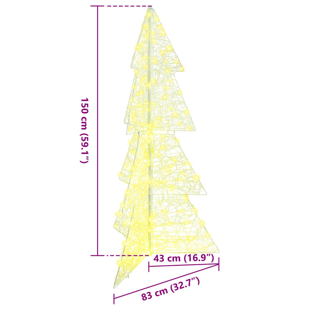 Weihnachtsbaum 160 LEDs Warmes Weiß 150 cm Acryl