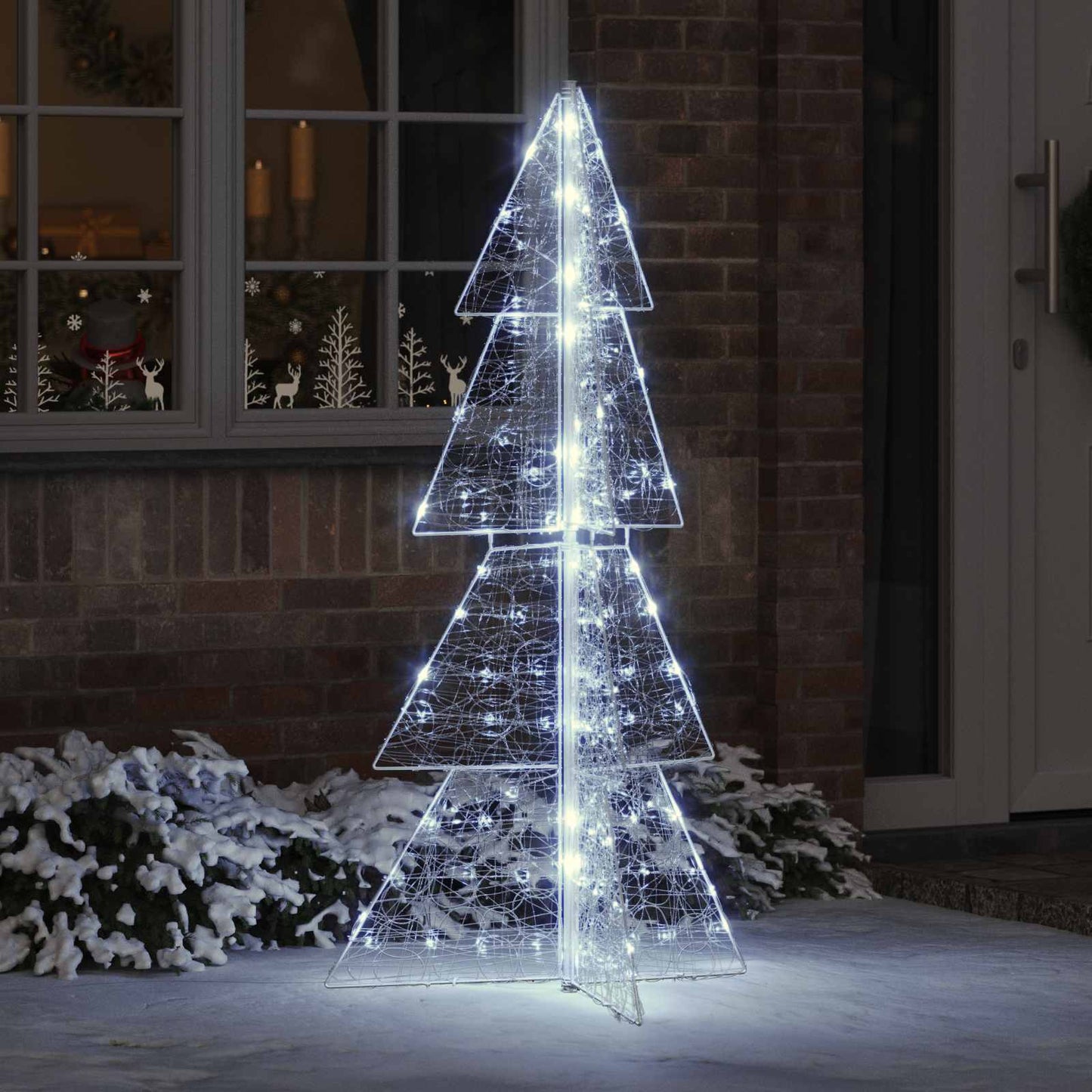 Weihnachtsbaum 160 LEDs Kaltweiß 150 cm Acryl