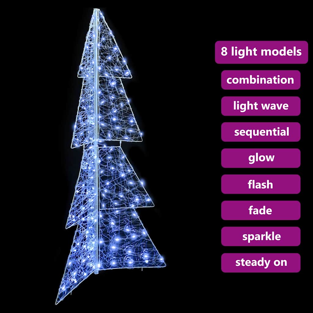 Weihnachtsbaum 160 LEDs Kaltweiß 150 cm Acryl