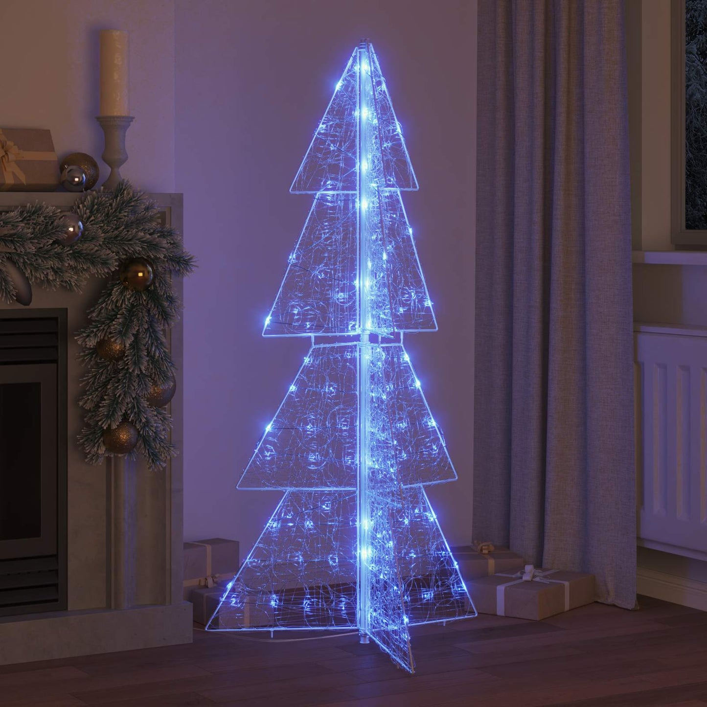 Weihnachtsbaum 160 LEDs Blau 150 cm Acryl