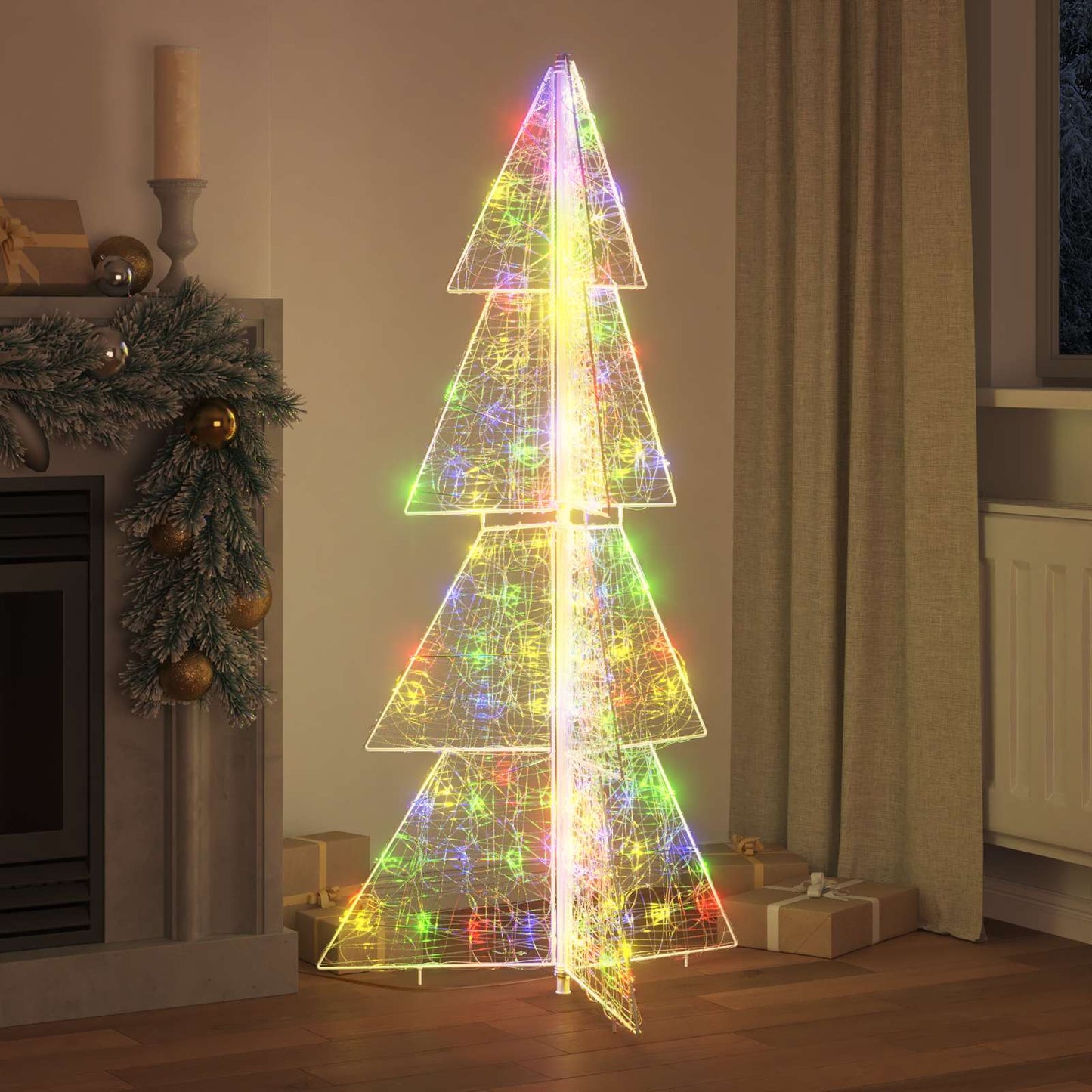 Weihnachtsbaum 160 LEDs Mehrfarbig 150 cm Acryl