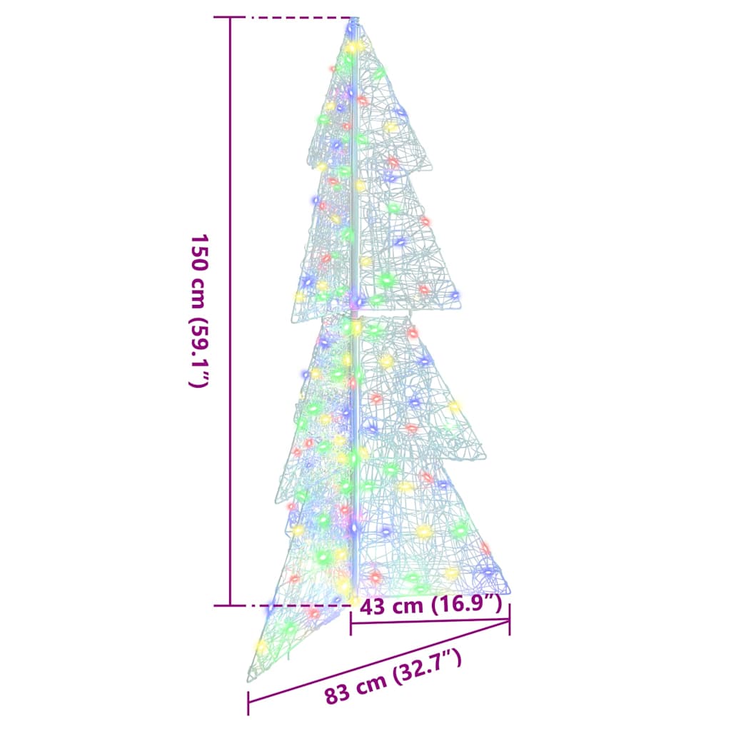 Weihnachtsbaum 160 LEDs Mehrfarbig 150 cm Acryl
