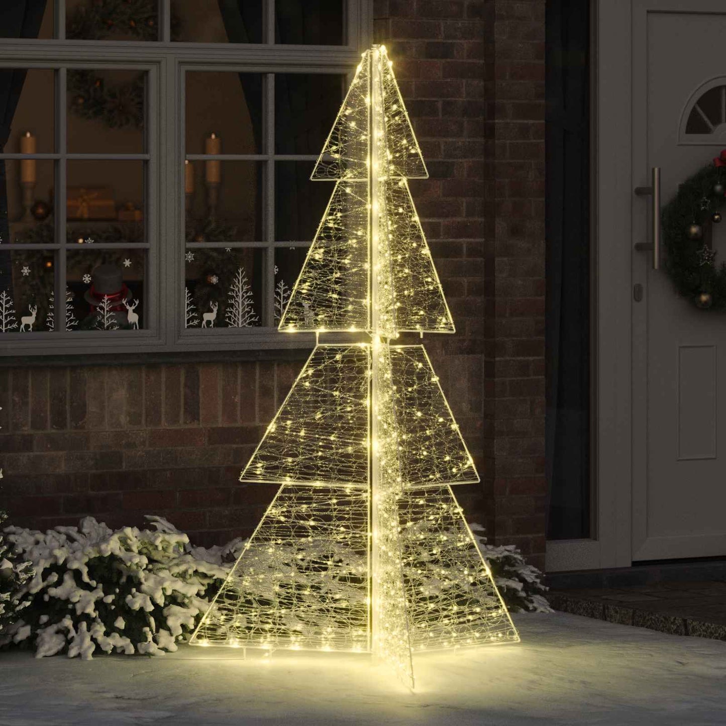 Weihnachtsbaum 240 LEDs Warmes Weiß 180 cm Acryl