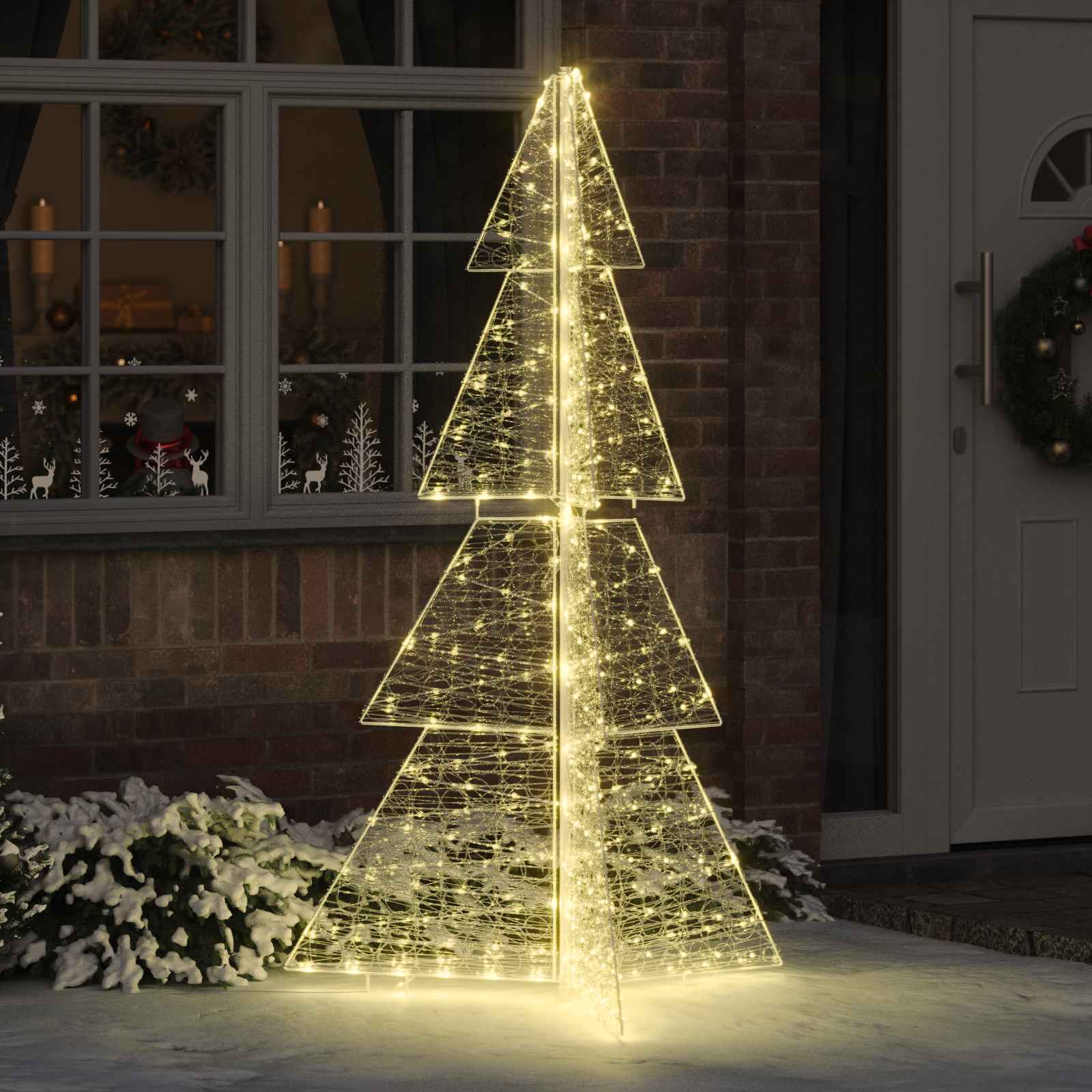 Weihnachtsbaum 240 LEDs Warmes Weiß 180 cm Acryl