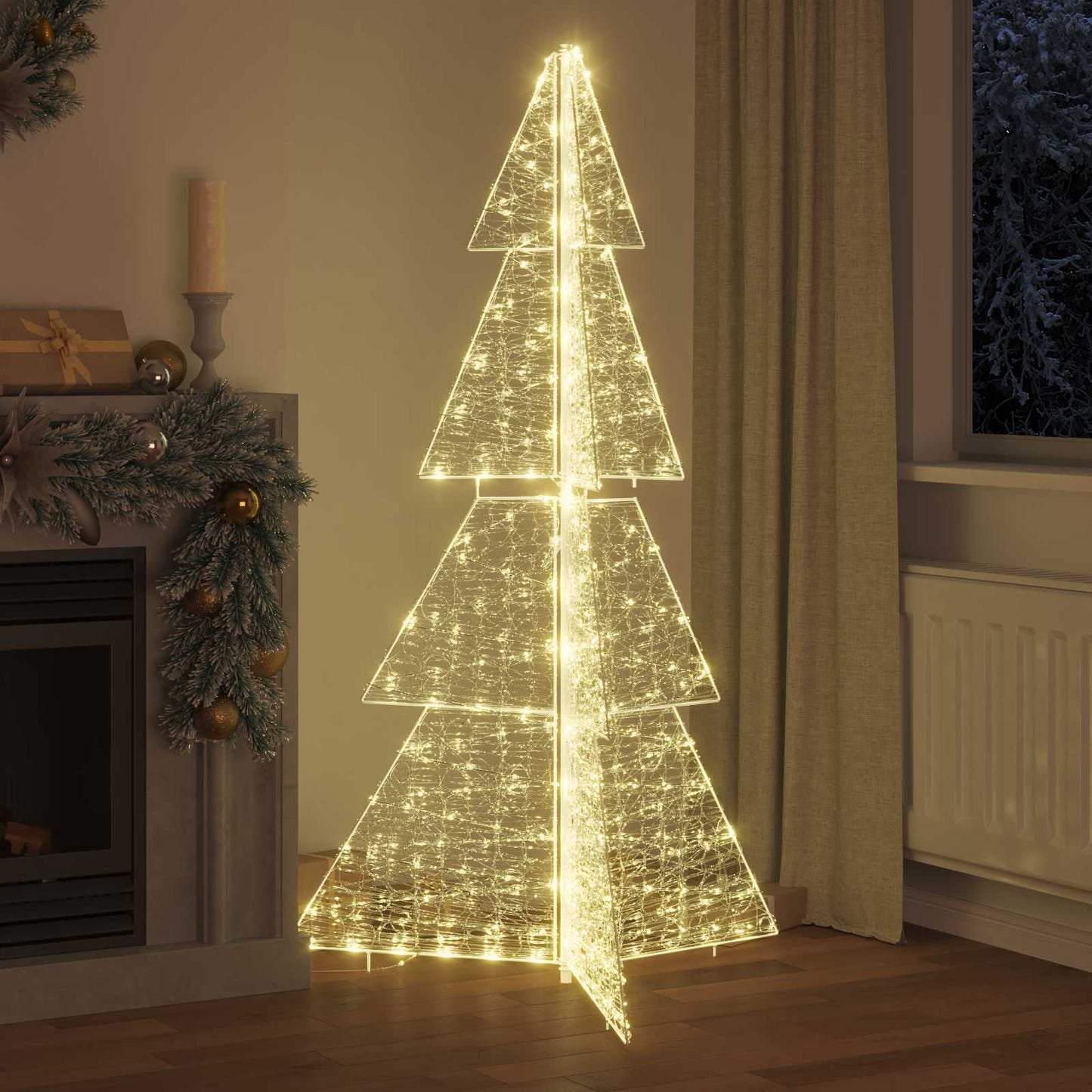 Weihnachtsbaum 240 LEDs Warmes Weiß 180 cm Acryl