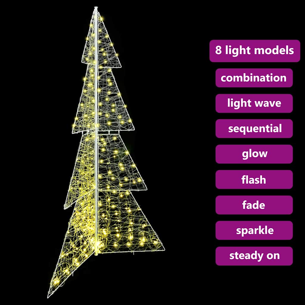 Weihnachtsbaum 240 LEDs Warmes Weiß 180 cm Acryl