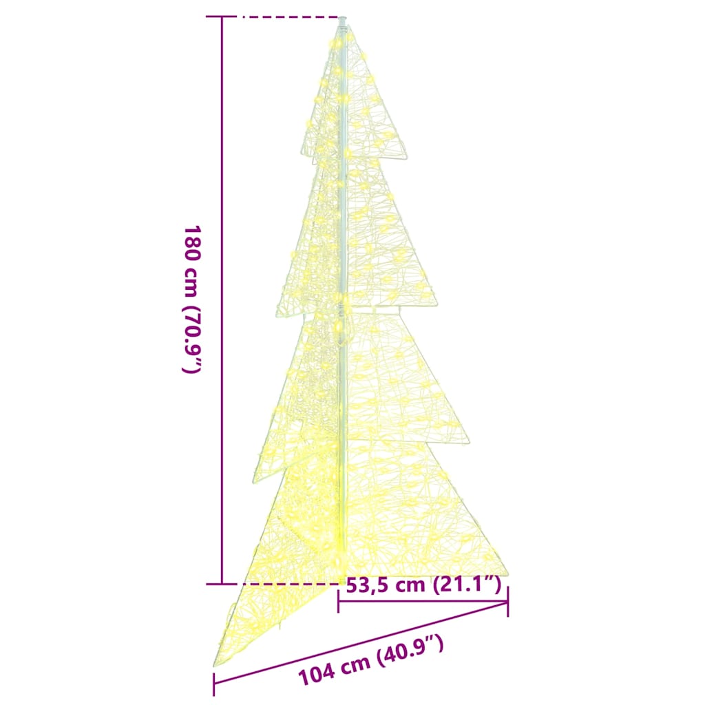 Weihnachtsbaum 240 LEDs Warmes Weiß 180 cm Acryl