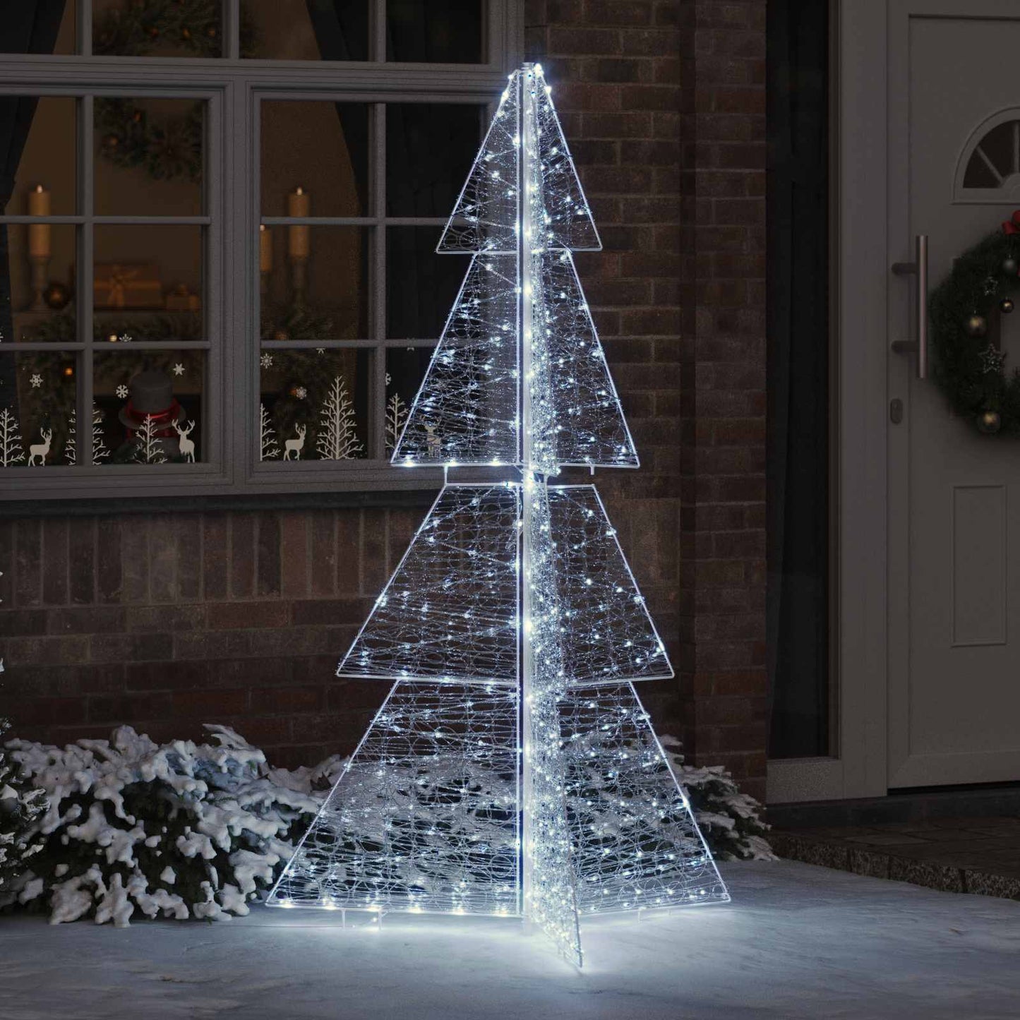 Weihnachtsbaum 240 LEDs Kaltweiß 180 cm Acryl