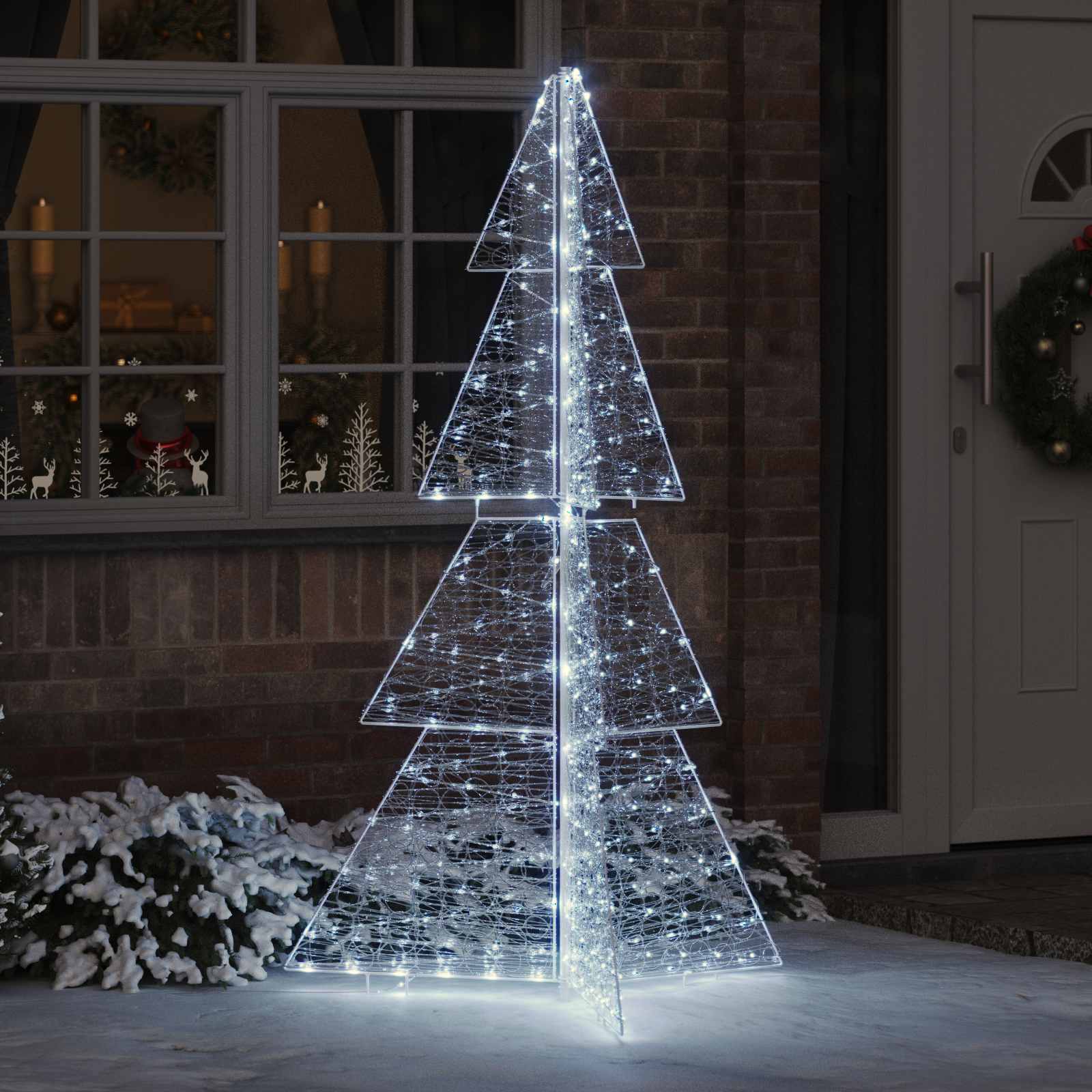Weihnachtsbaum 240 LEDs Kaltweiß 180 cm Acryl