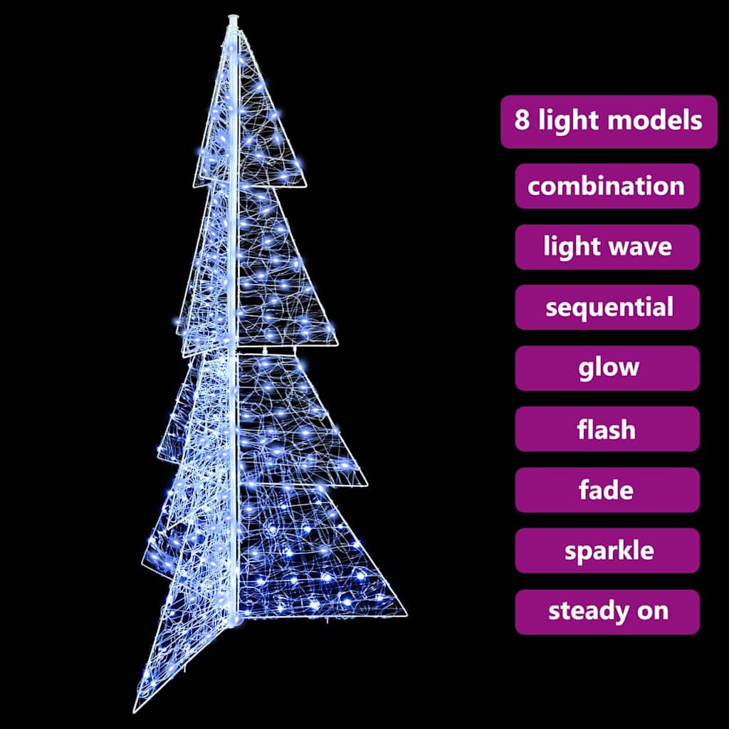 Weihnachtsbaum 240 LEDs Kaltweiß 180 cm Acryl