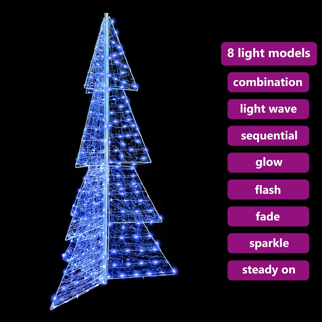 Weihnachtsbaum 240 LEDs Blau 180 cm Acryl