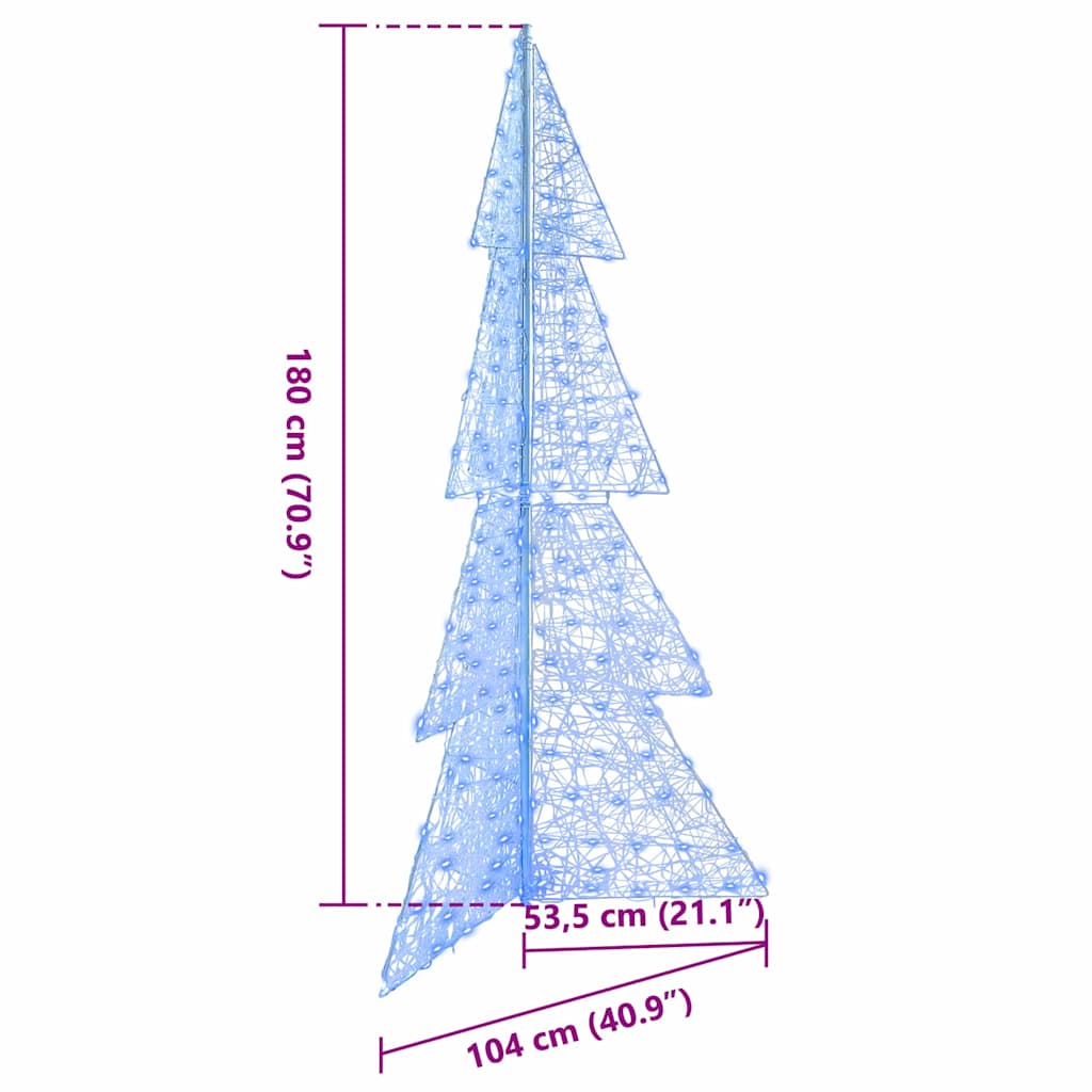 Weihnachtsbaum 240 LEDs Blau 180 cm Acryl