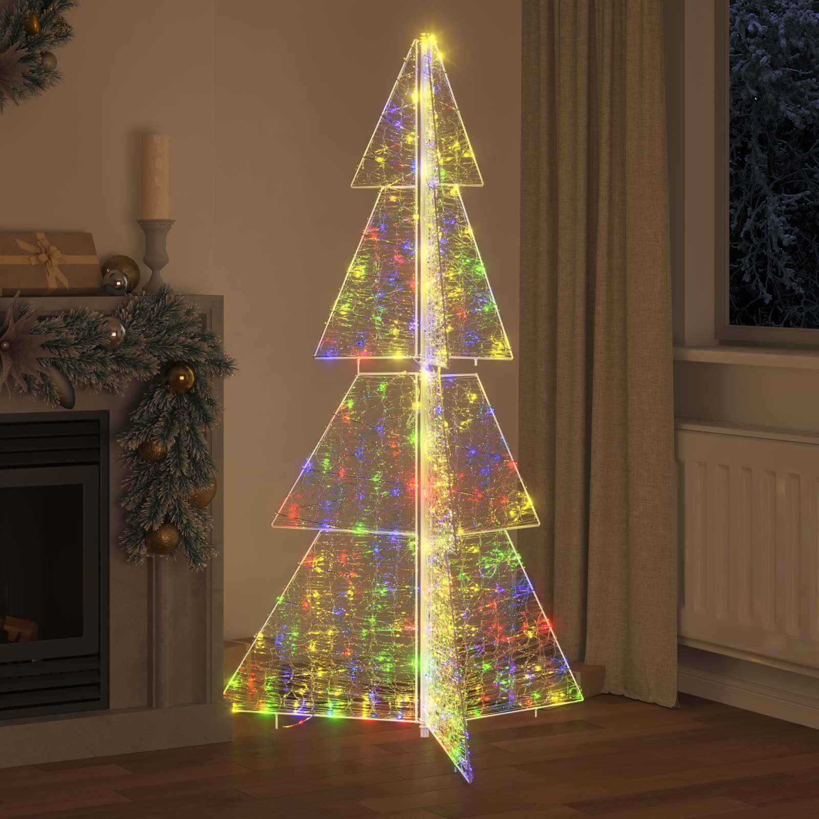 Weihnachtsbaum 240 LEDs Mehrfarbig 180 cm Acryl