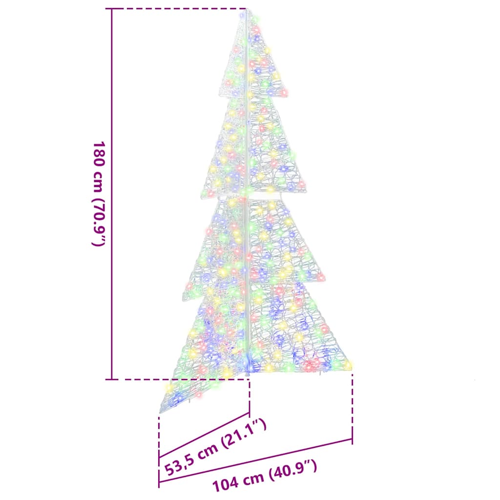 Weihnachtsbaum 240 LEDs Mehrfarbig 180 cm Acryl