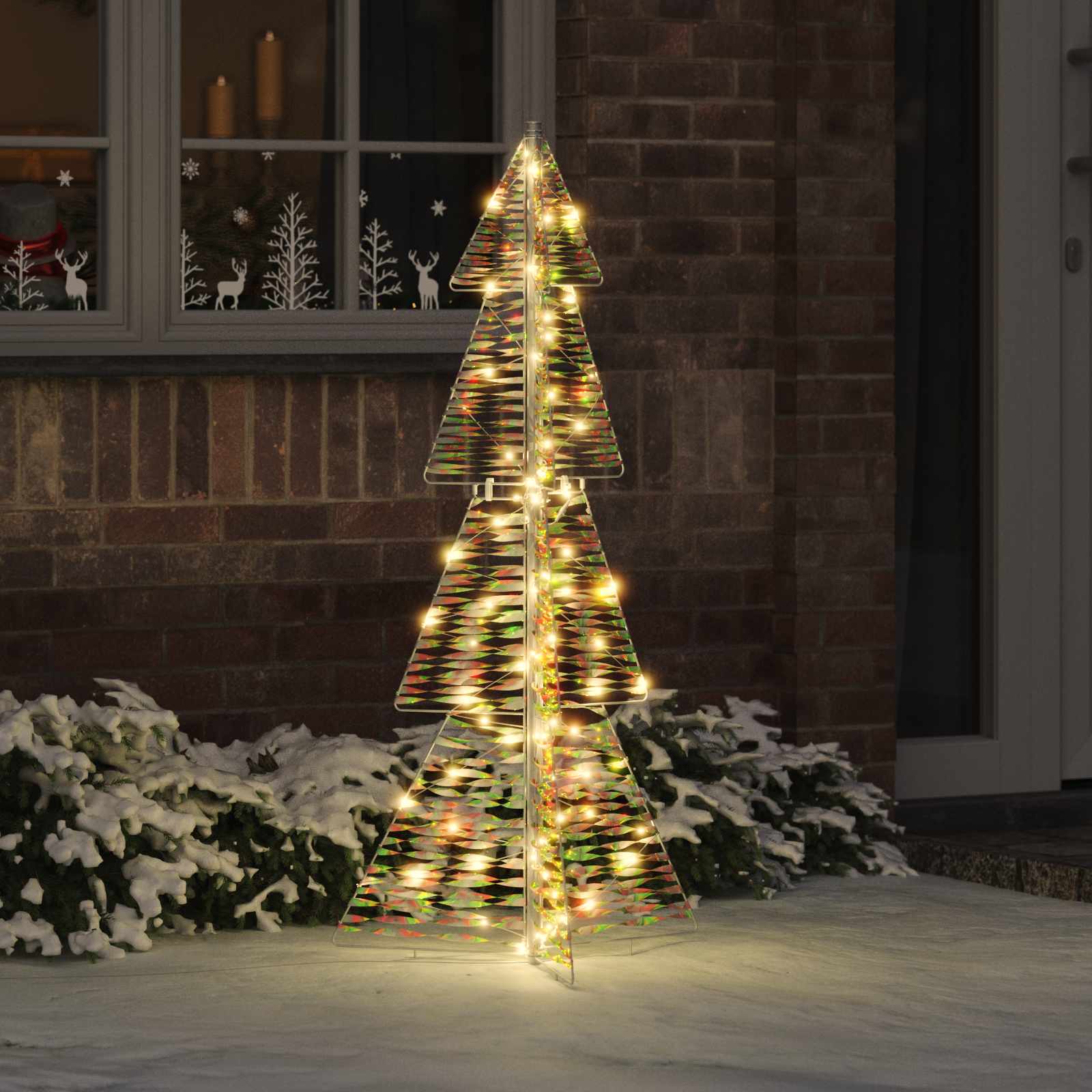 Weihnachtsbaum 100 LEDs Warmes Weiß 120 cm PET