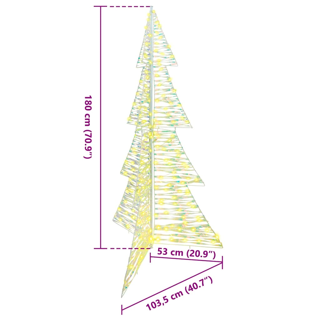 Weihnachtsbaum 240 LEDs Warmes Weiß 180 cm PET