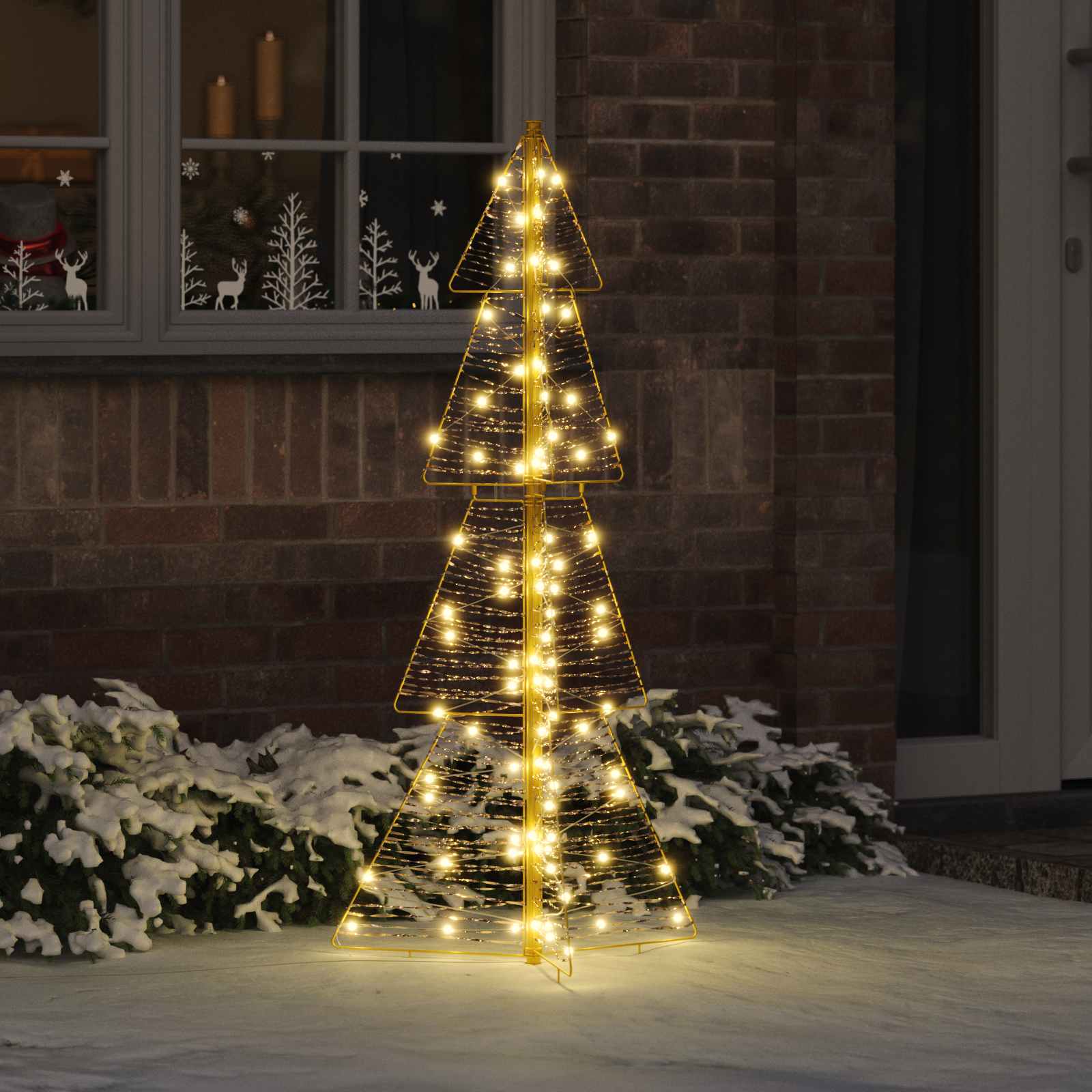 Weihnachtsbaum 100 LEDs Warmes Weiß 120 cm PET