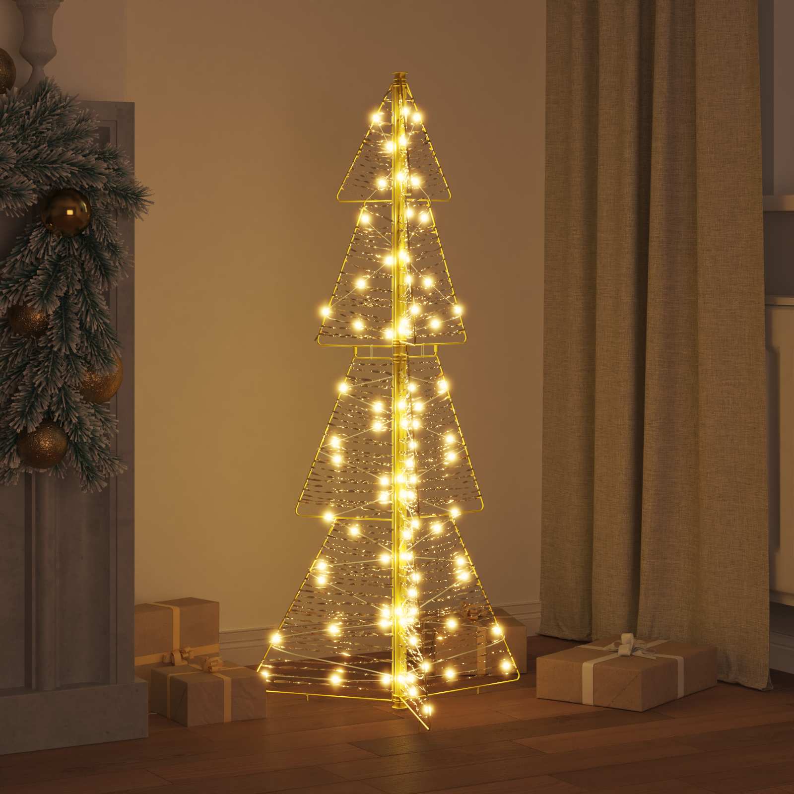 Weihnachtsbaum 100 LEDs Warmes Weiß 120 cm PET