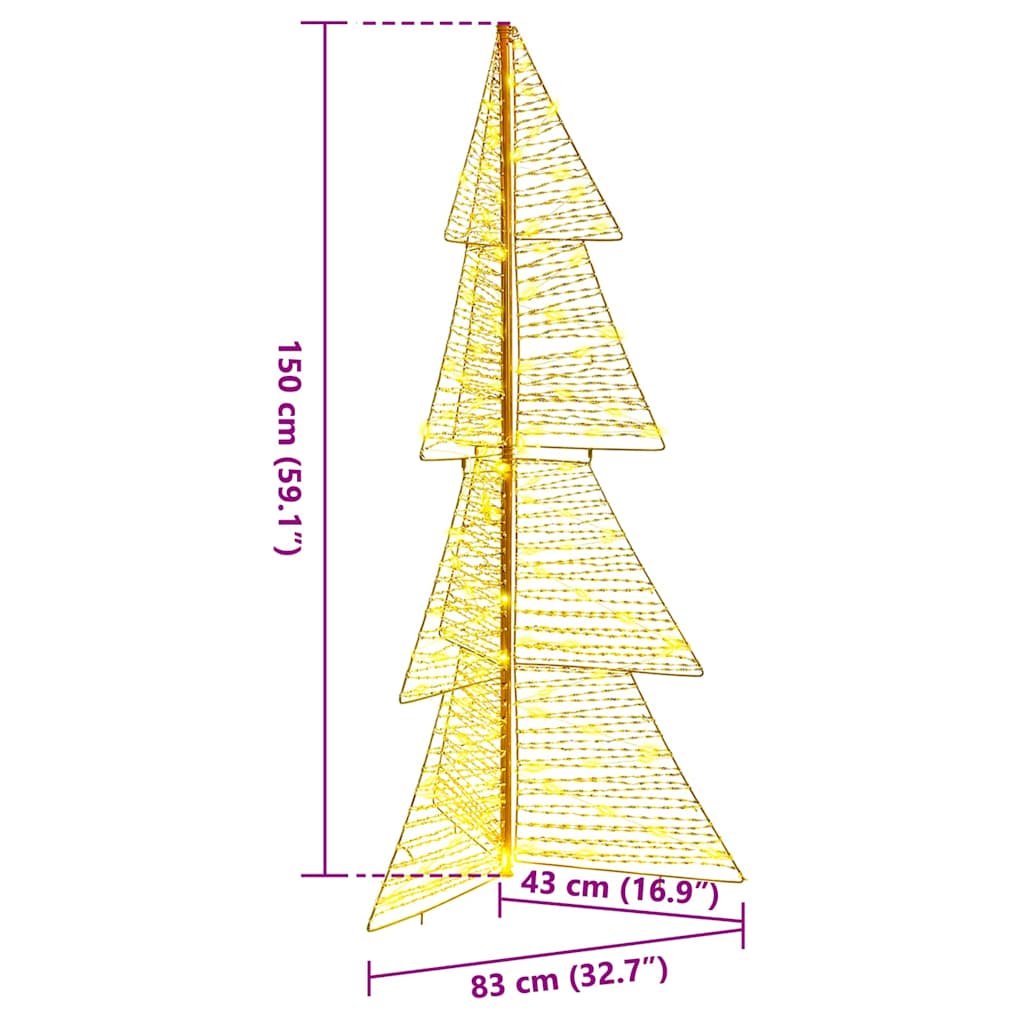 Weihnachtsbaum 160 LEDs Warmes Weiß 150 cm PET
