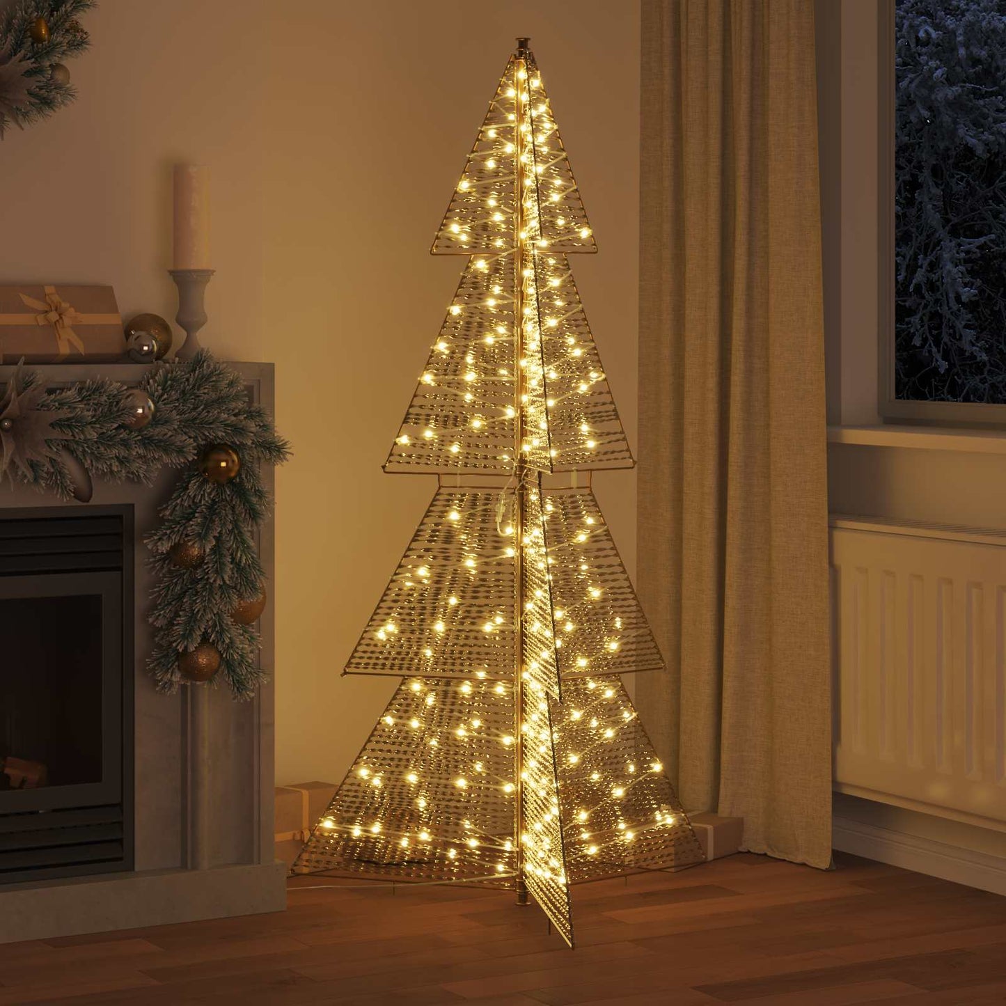 Weihnachtsbaum 240 LEDs Warmes Weiß 180 cm PET