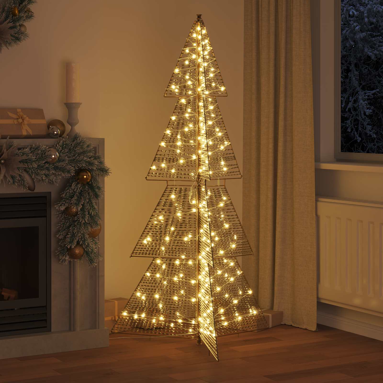 Weihnachtsbaum 240 LEDs Warmes Weiß 180 cm PET