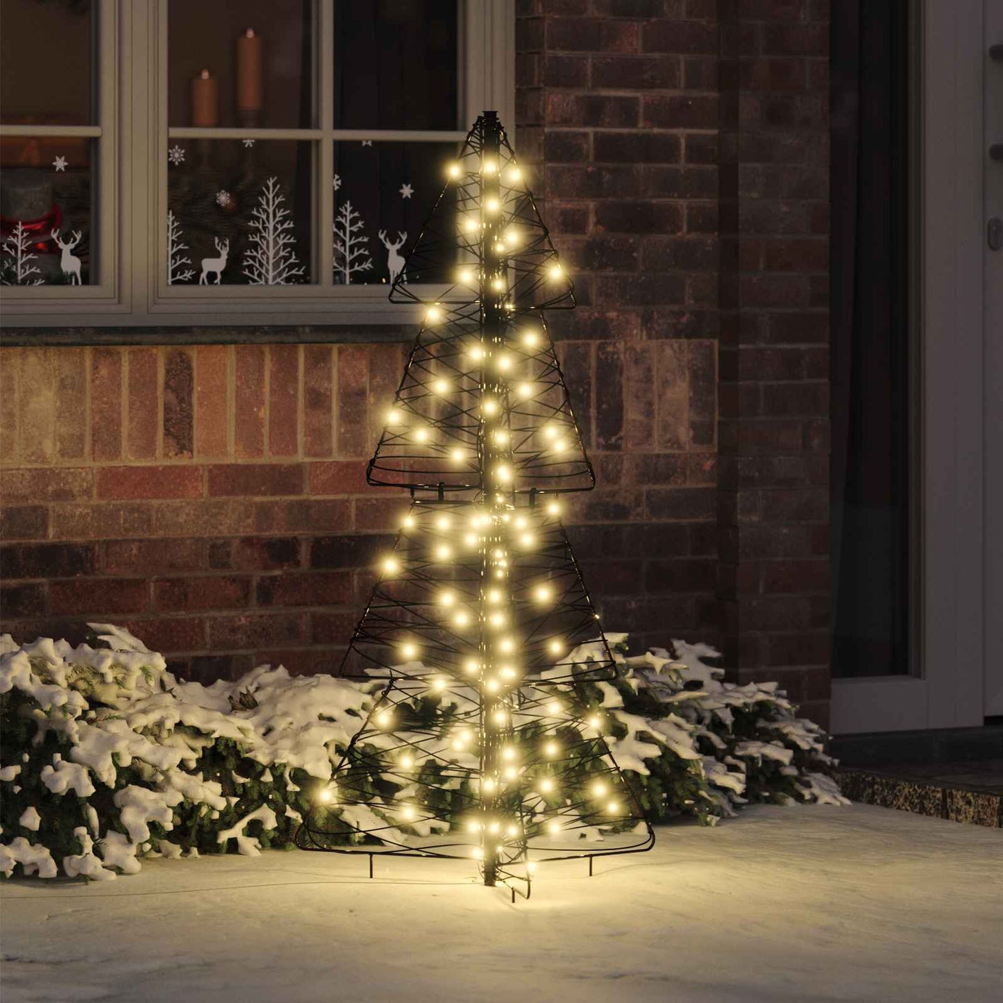 Weihnachtsbaum 100 LEDs Warmes Weiß 120 cm Rattan