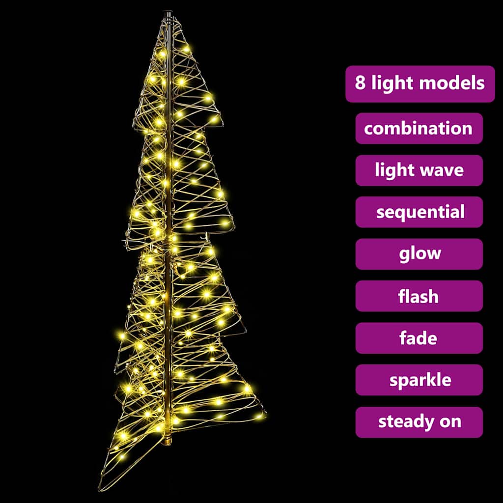 Weihnachtsbaum 100 LEDs Warmes Weiß 120 cm Rattan