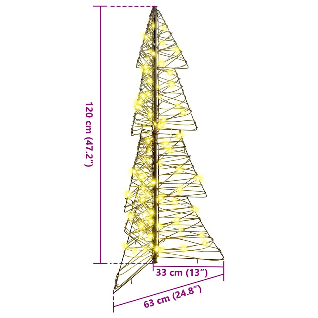 Weihnachtsbaum 100 LEDs Warmes Weiß 120 cm Rattan