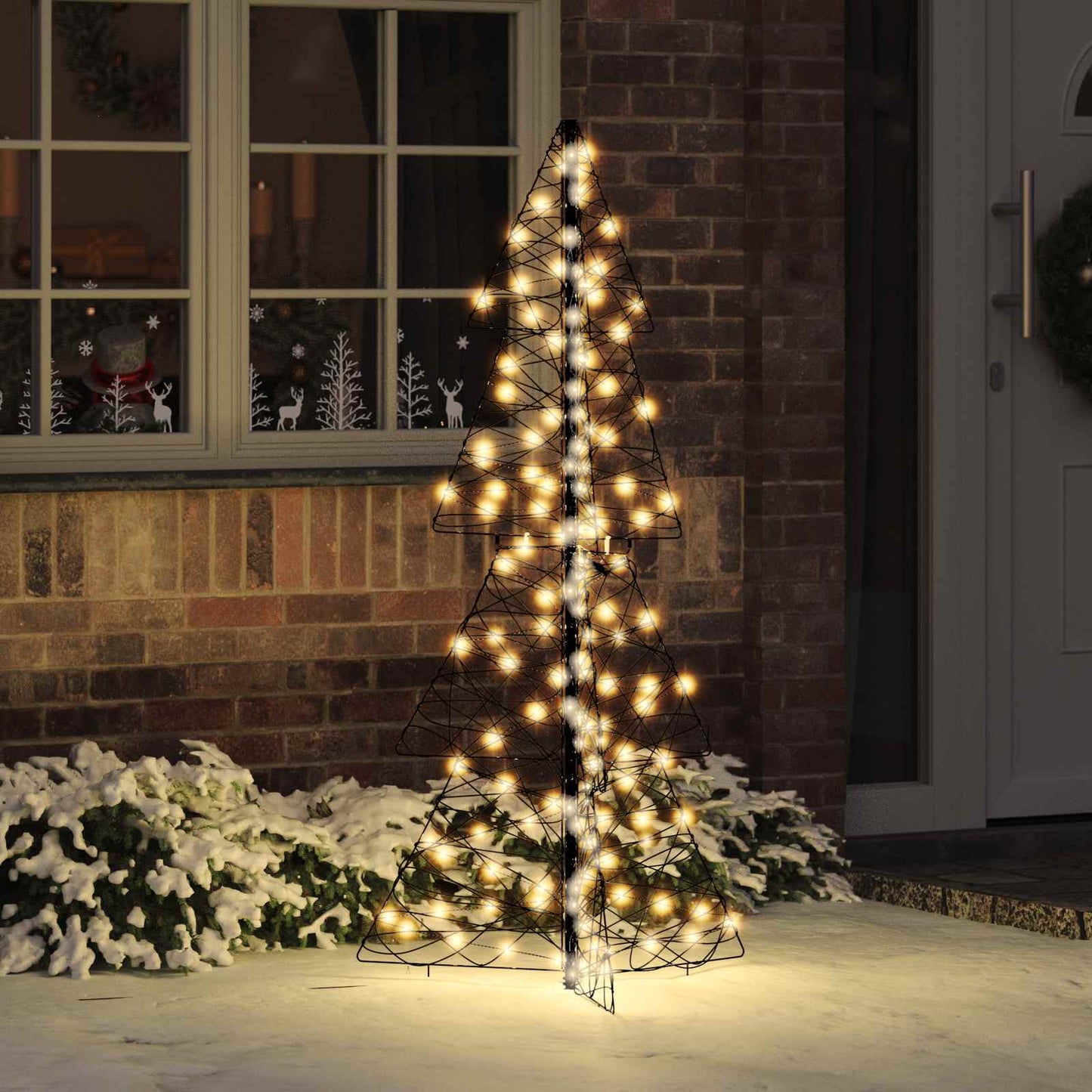 Weihnachtsbaum 160 LEDs Warmes Weiß 150 cm Rattan