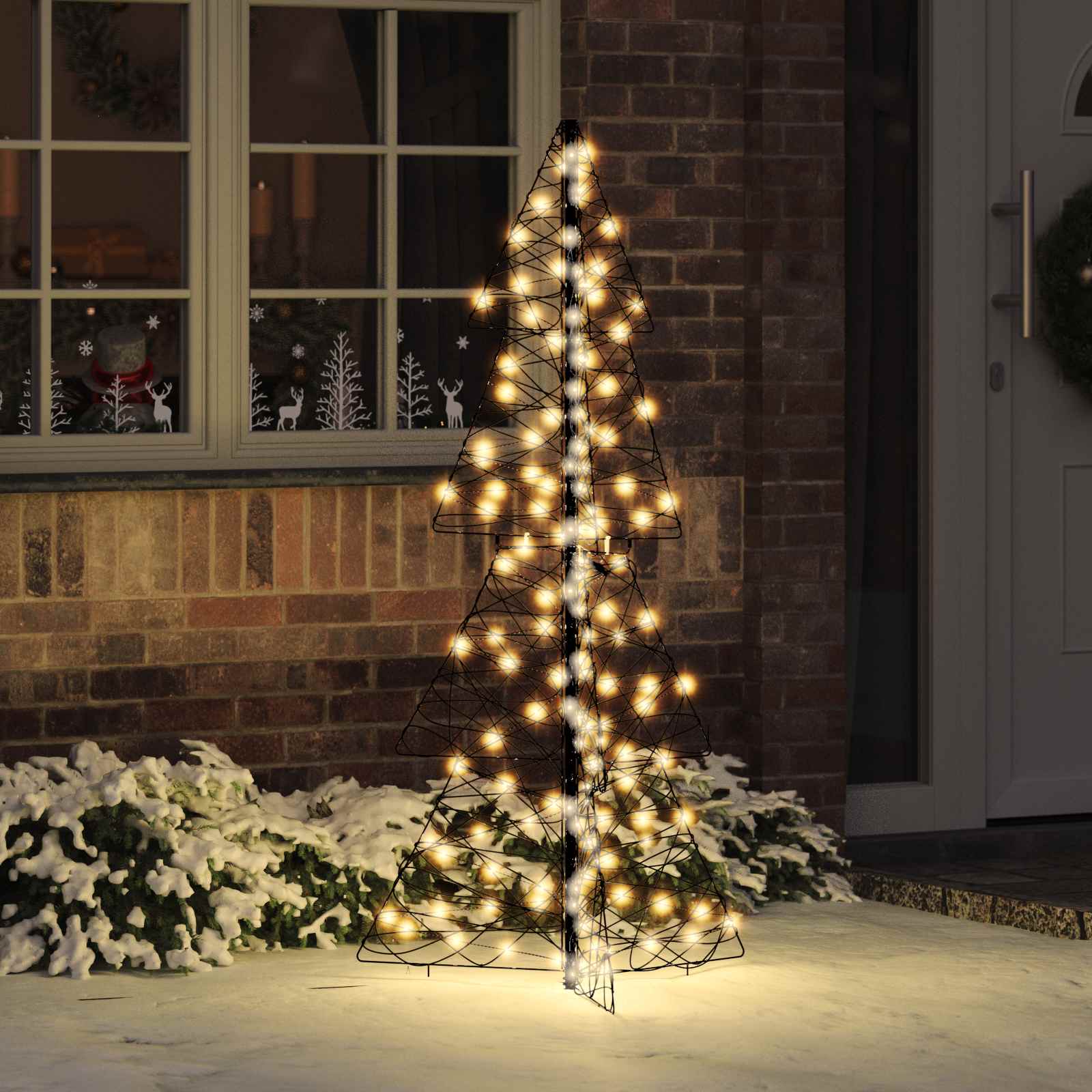 Weihnachtsbaum 160 LEDs Warmes Weiß 150 cm Rattan