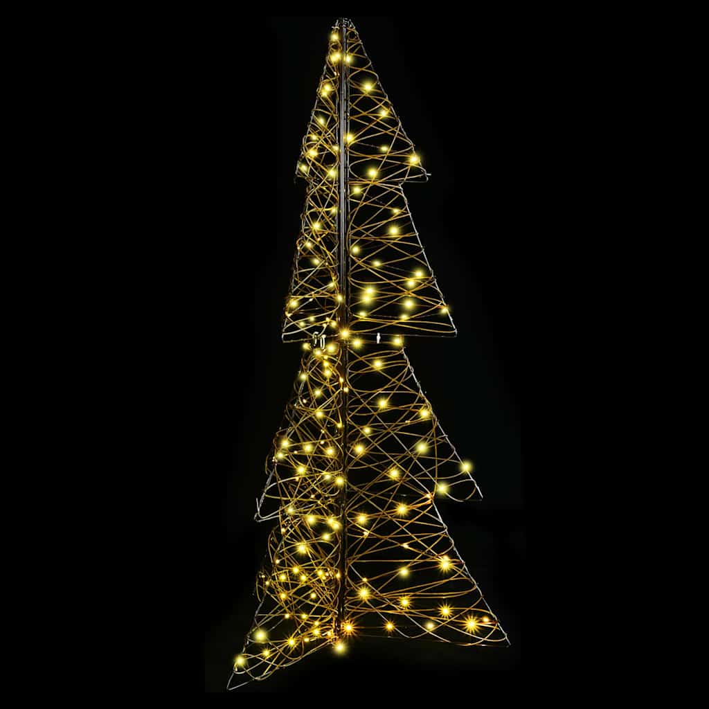 Weihnachtsbaum 160 LEDs Warmes Weiß 150 cm Rattan