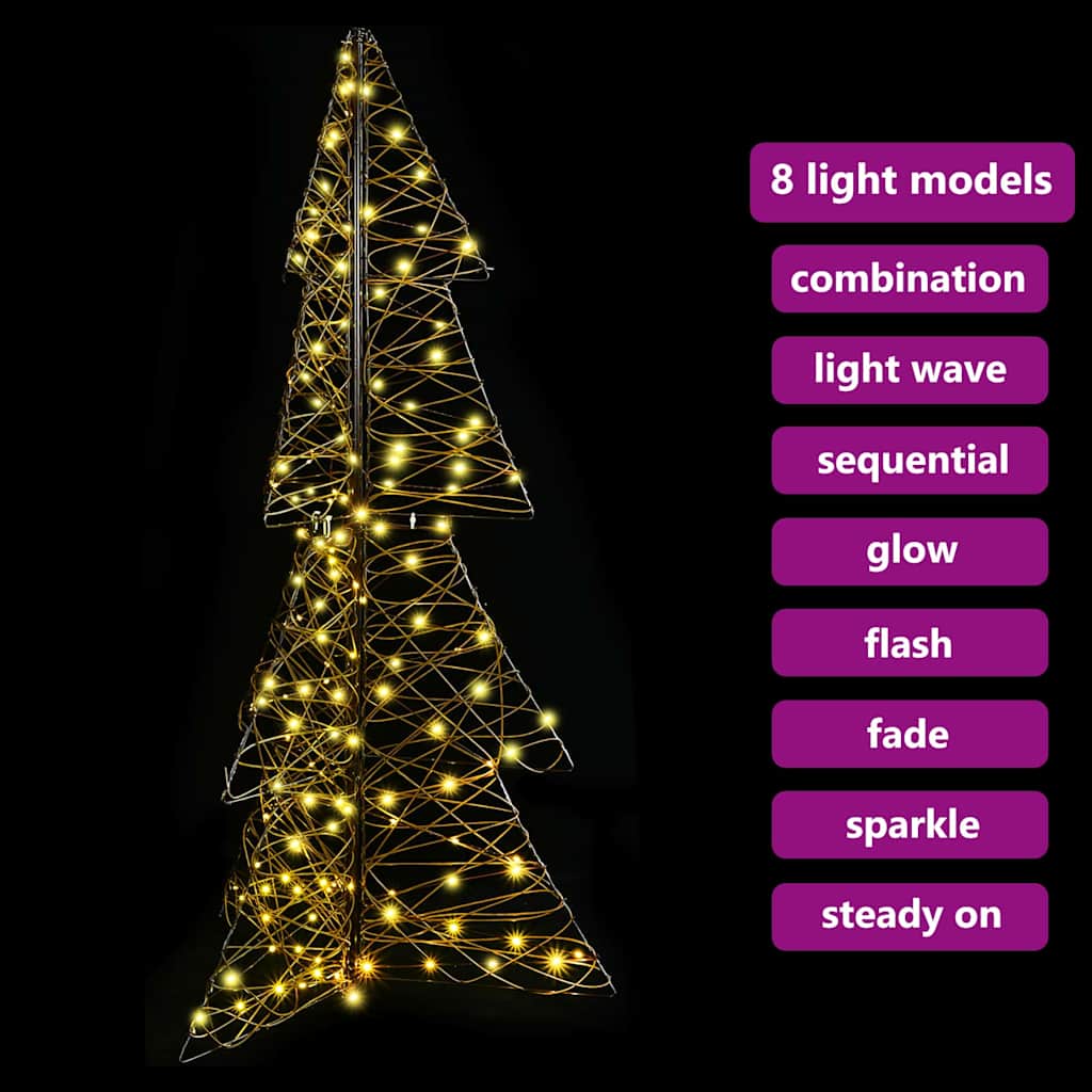 Weihnachtsbaum 160 LEDs Warmes Weiß 150 cm Rattan
