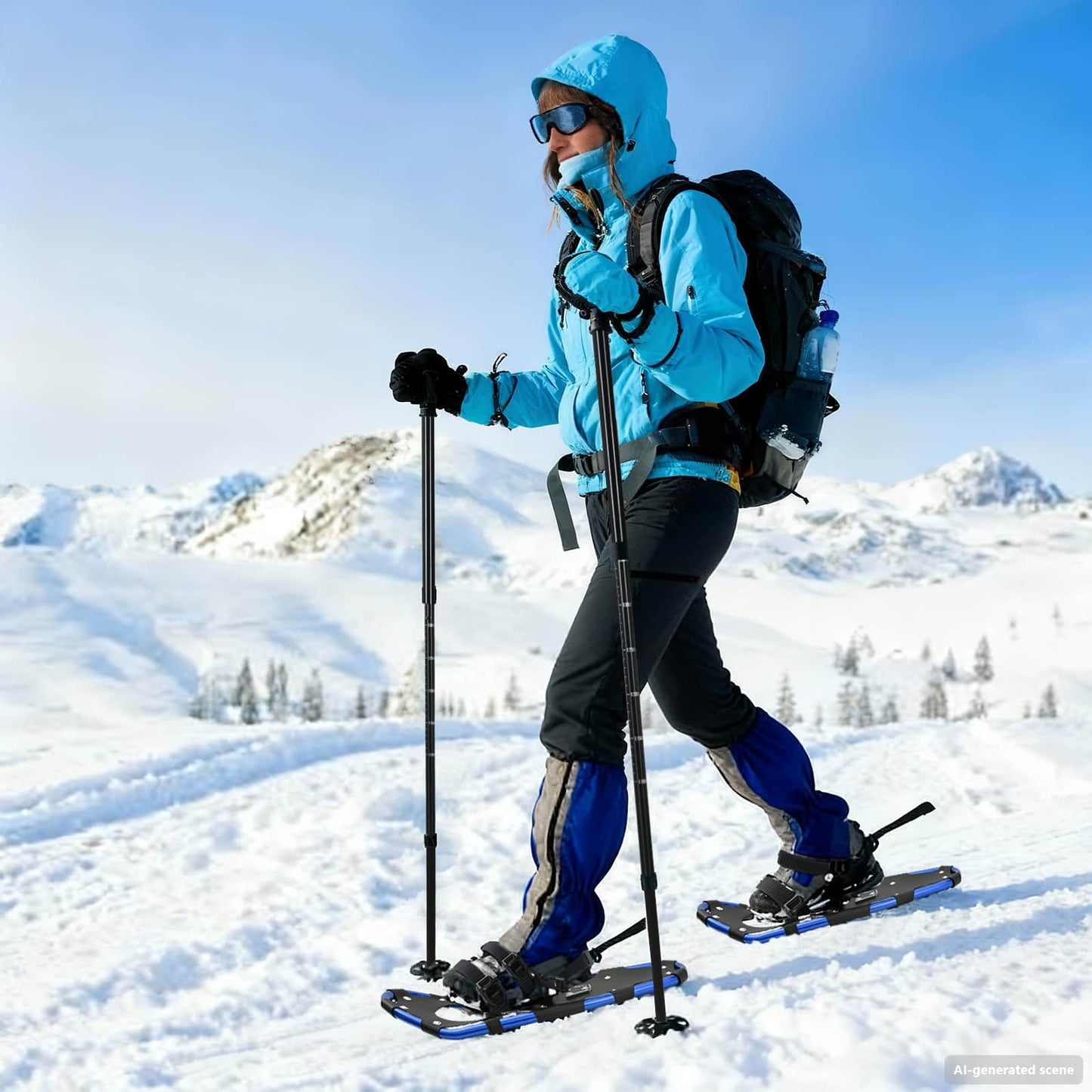3 in 1 Schneeschuhe Blau und Schwarz 63 x 21 cm