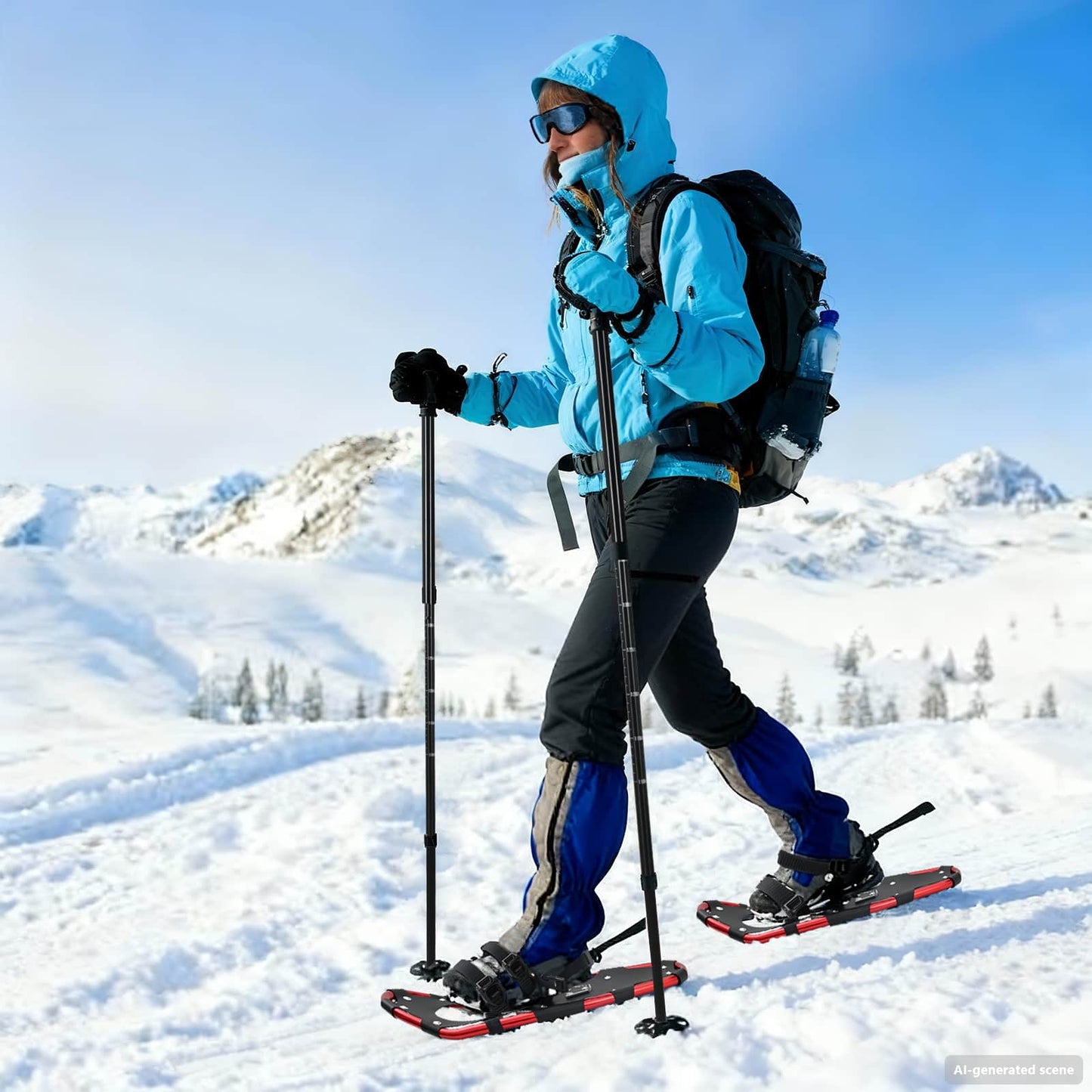 3 in 1 Schneeschuhe Rot und Schwarz 63 x 21 cm