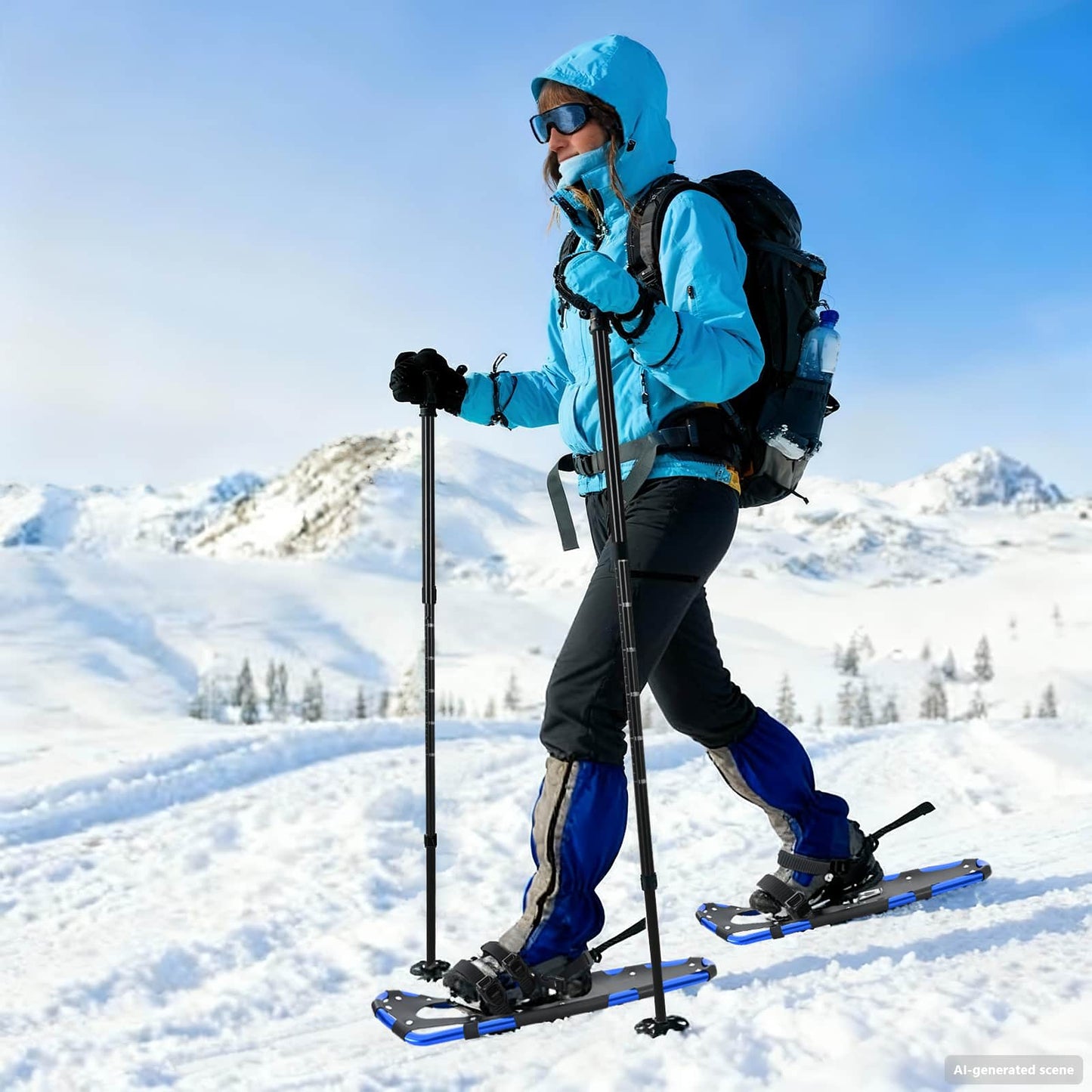 3 in 1 Schneeschuhe Blau und Schwarz 78,5 x 22 cm