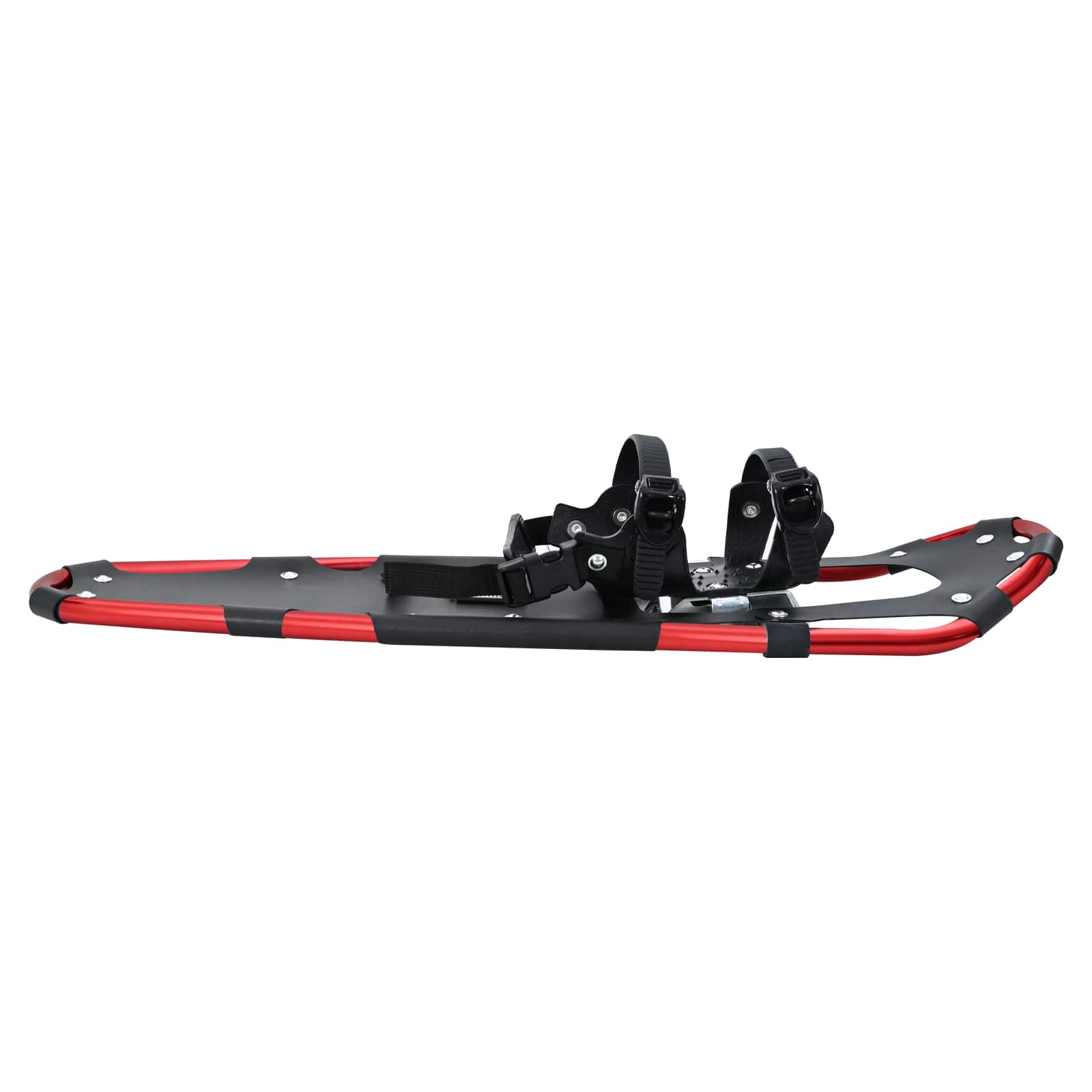 3 in 1 Schneeschuhe mit Wanderstöcken Rot und Schwarz
