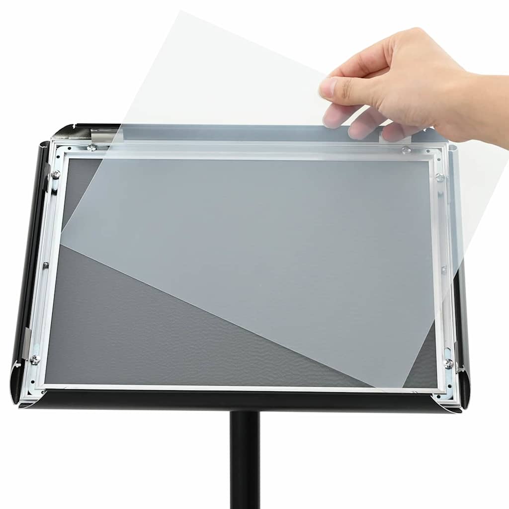 Podest-Posterständer Silber A3 PVC und Stahl