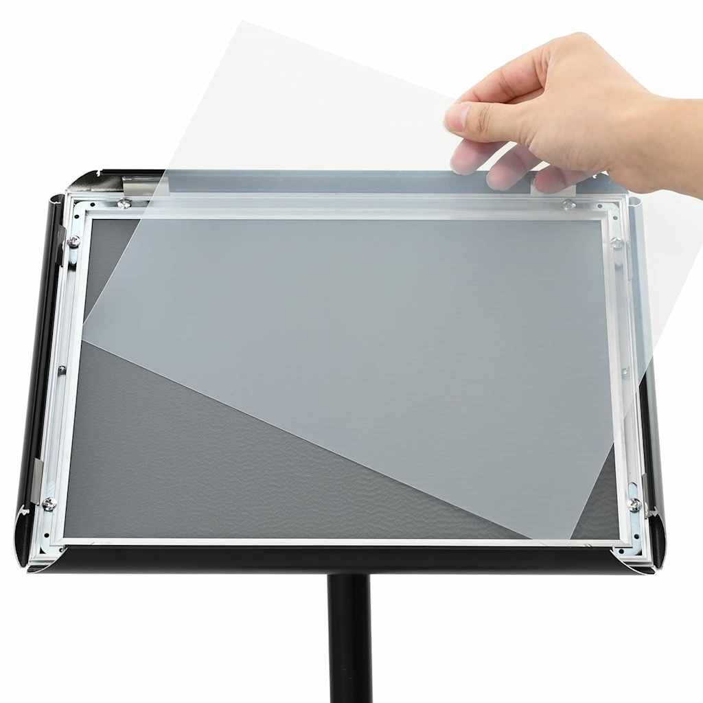 Podest-Posterständer Silber A4 PVC und Stahl