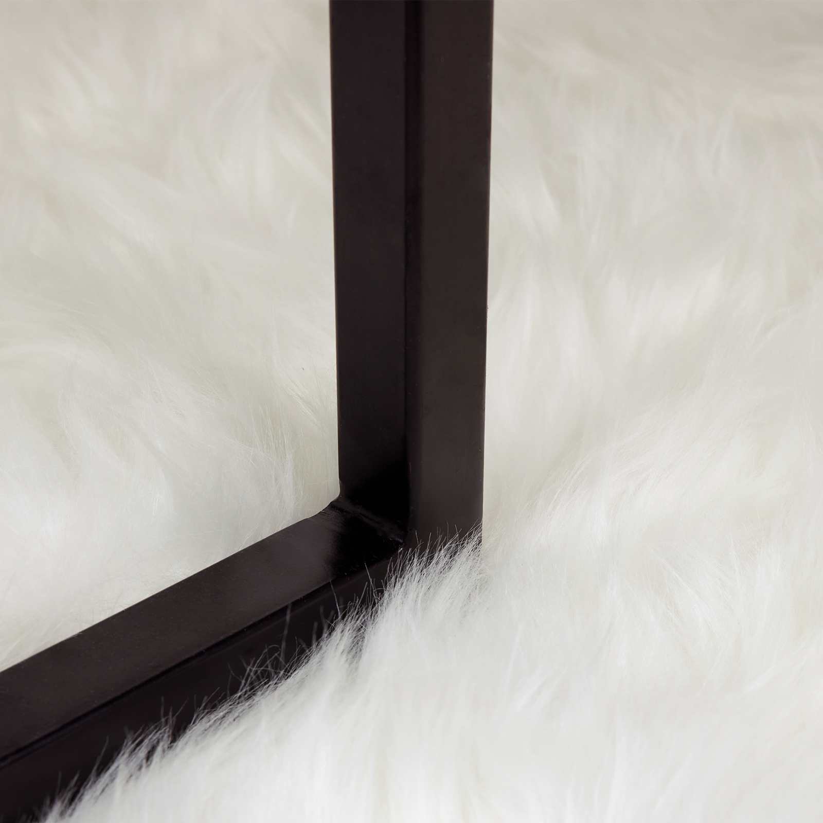 Teppich aus Kunstschaffell TAFALLA Weiß Ø 200 cm Polyester
