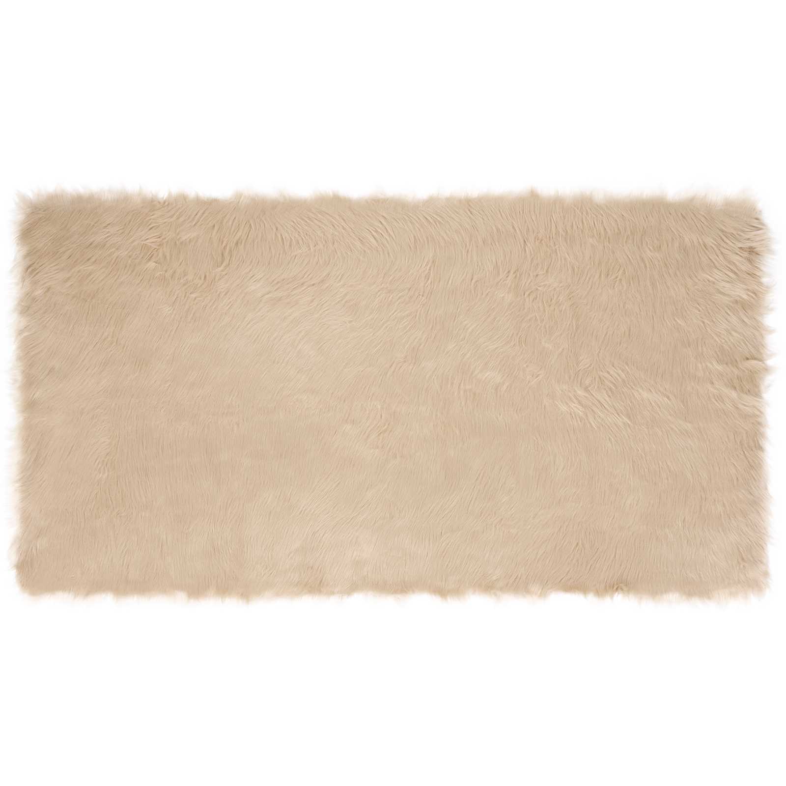Teppich aus Kunstschaffell TAFALLA Beige 60 x 110 cm Polyester
