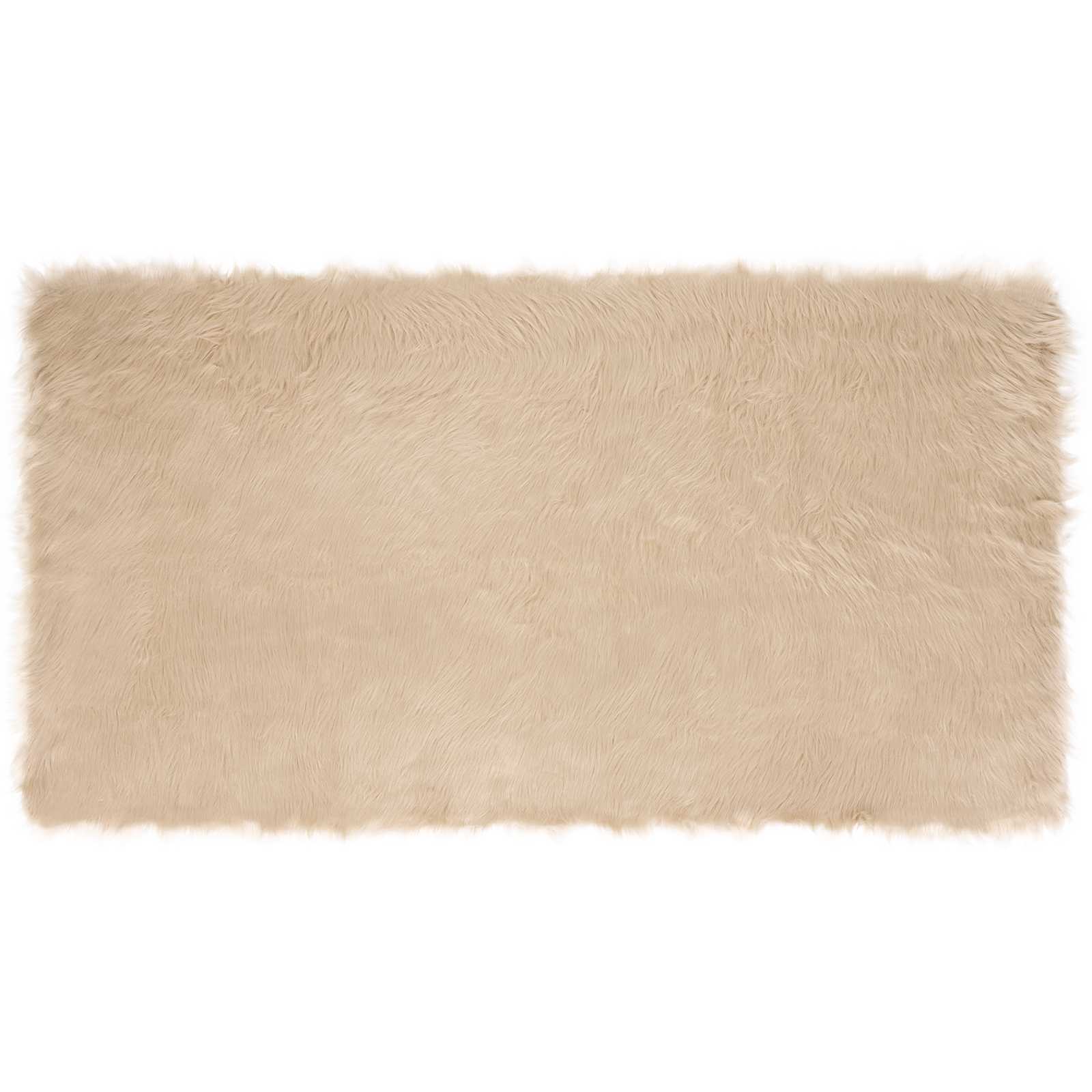 Teppich aus Kunstschaffell TAFALLA Beige 80 x 150 cm Polyester